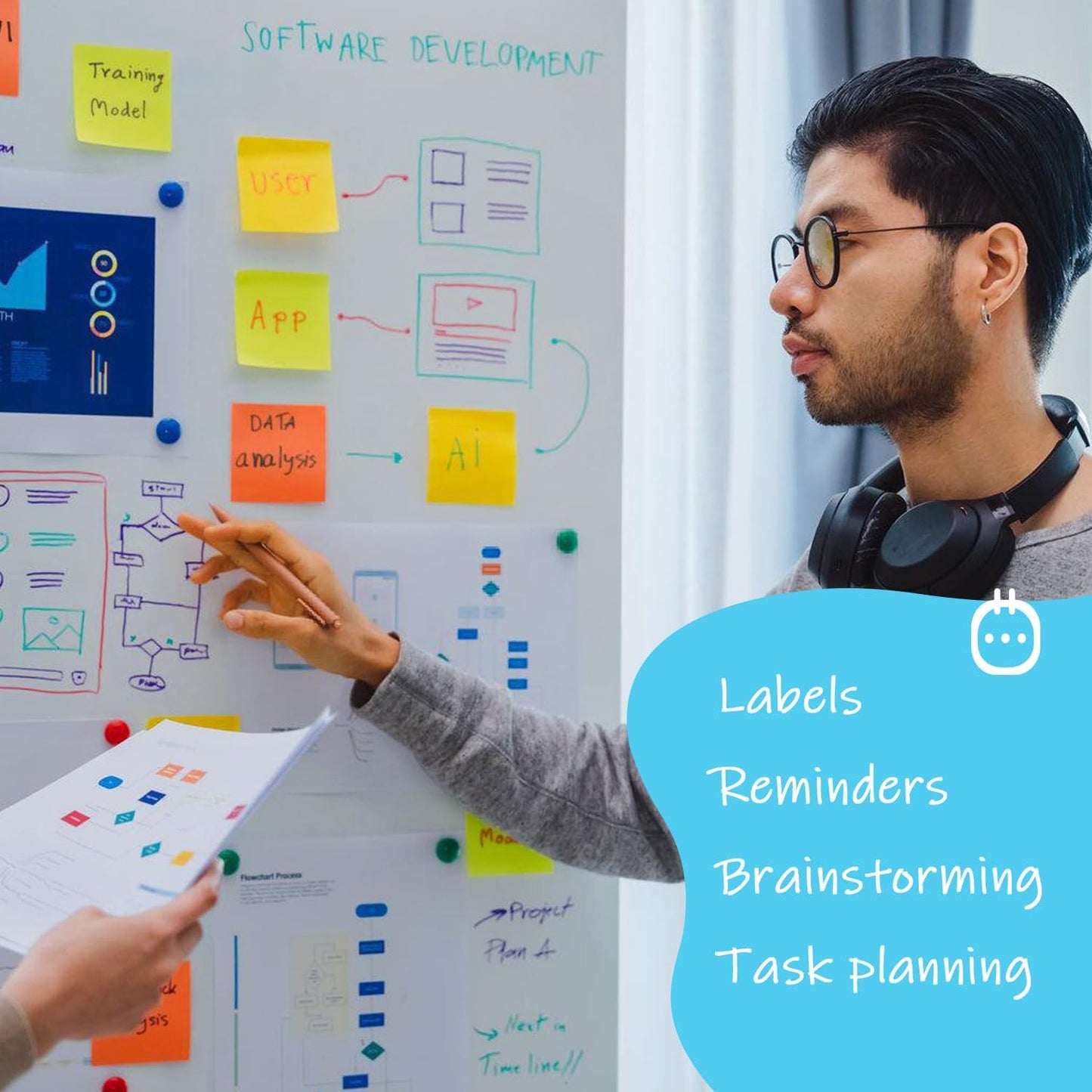 Sticky Notes 3x3 Inch Bulk 72 Pads - 12 Assorted Color Self-Stick Memo Pads for Students, Office, Home Organization Easy to Post for Planners, Fridge, Laptops (5400 Total Sheets)