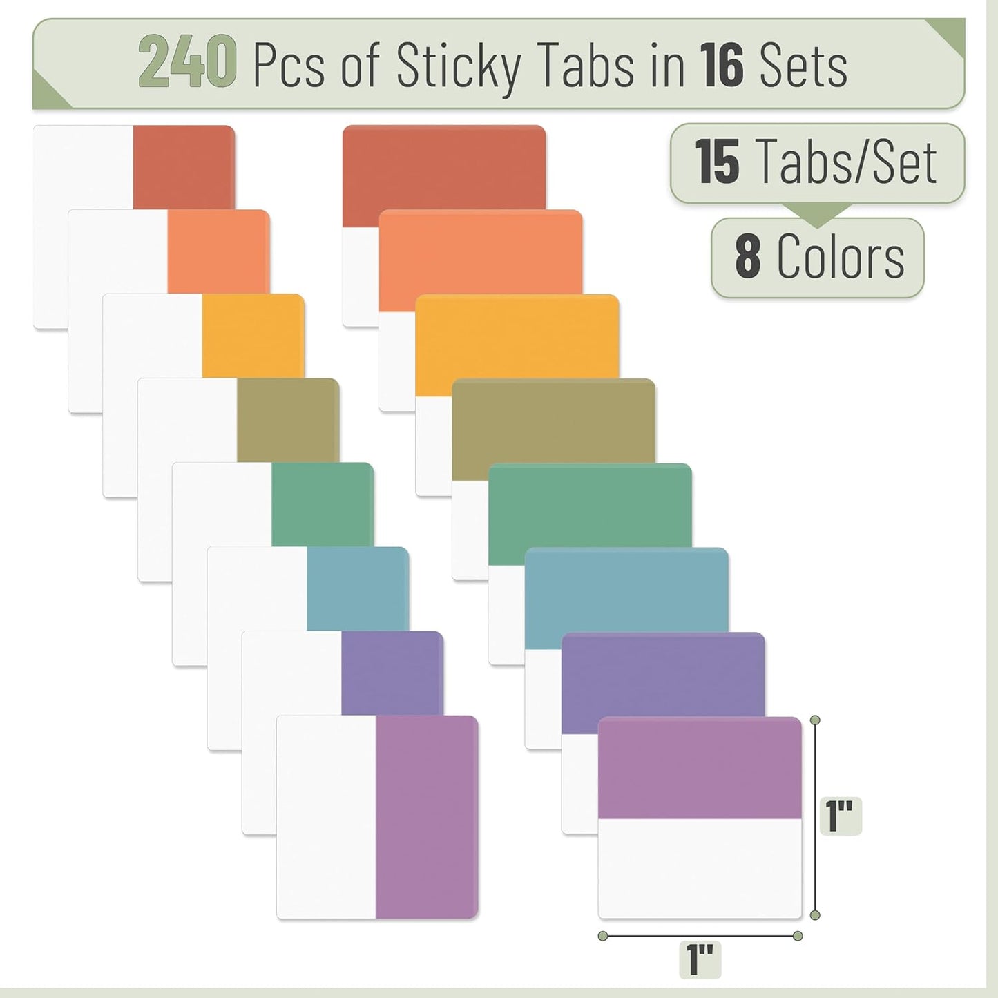 Mr. Pen- Sticky Index Tabs, 240 Pcs, Colorful Sticky Tabs for Notebooks, Page Markers, Page Tabs for Binders, Page Tabs Sticky Tabs for Books, Notebook Tabs, Book Sticky Tabs for Notebooks