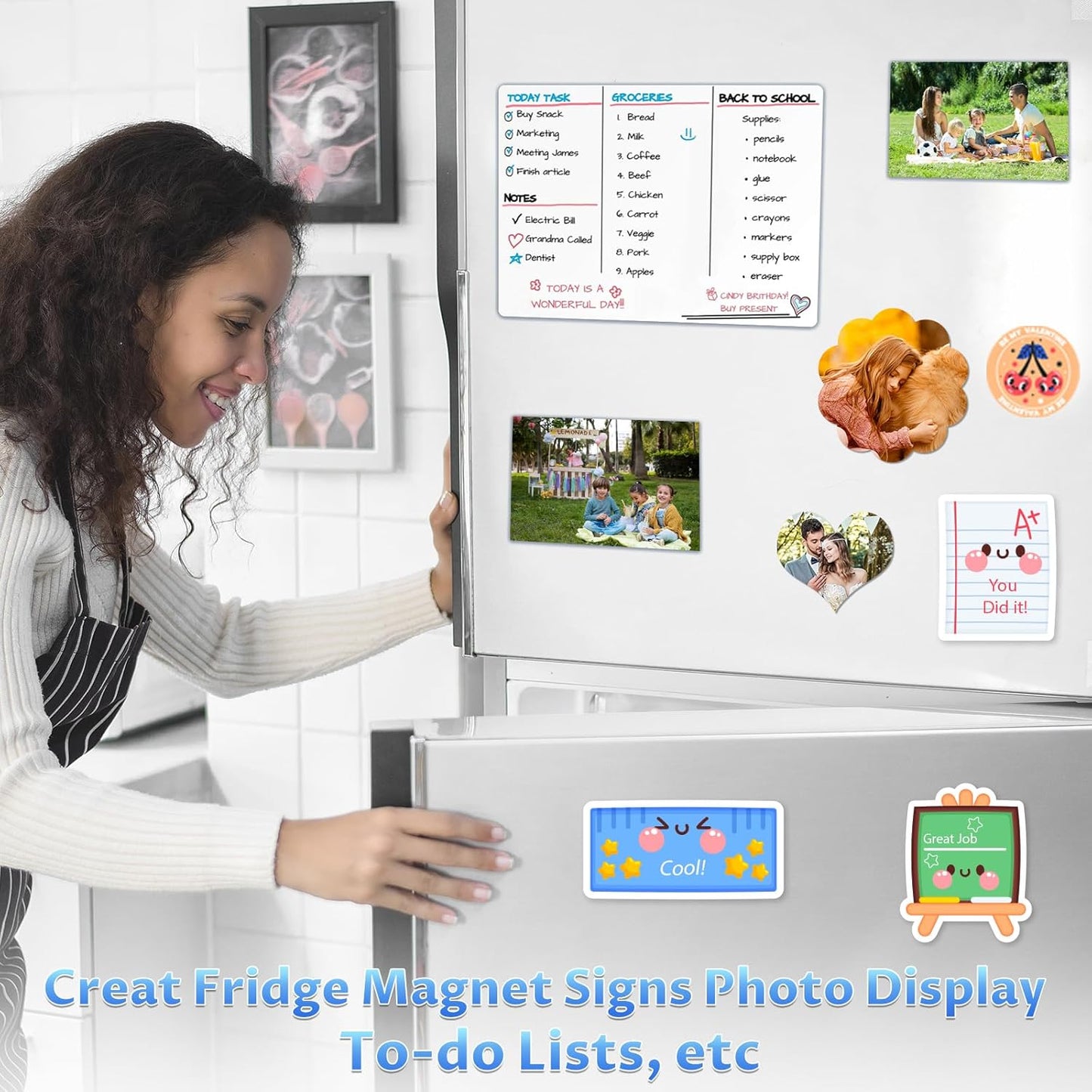 Printable Magnetic Sheets 8.5x11 Inches, 15 Sheets Glossy Print Paper Non-Adhesive Backing, 12mil Thickness for Inkjet Printers DIY Flexible Magnet Photos