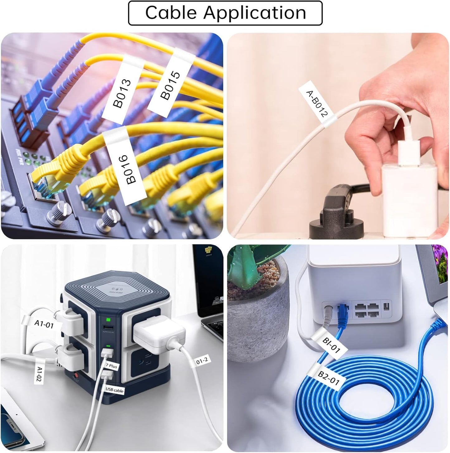8P Flexible Label Tapes Compatible with Brother P Touch Label Tape TZe-FX231 Tape 12mm 0.47 Laminated White, Flexible-ID Wire Cable Labels Compatible with Brother Ptouch PT-D210 PT-D400 PTH100