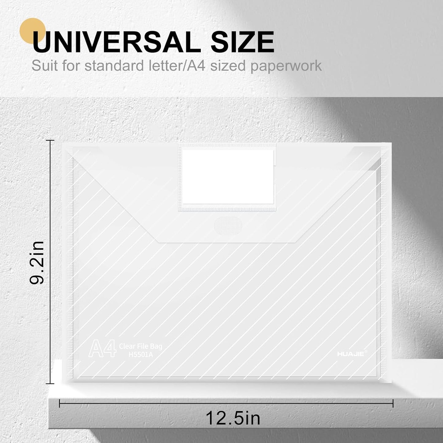 24 Pack, Clear Plastic Envelopes File Folders, HeavyDuty Document Holder with Label Pockets for Letter and A4 Size, Document Folder for School Home Work Office Organizer (24)