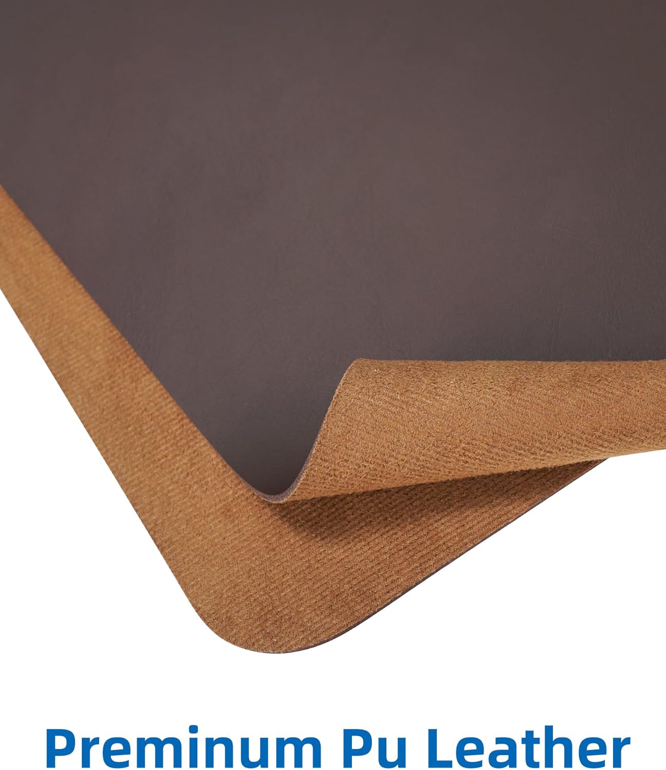 AFIING Leather Desk Pad Protector,Mouse Pad,Office Desk Mat, Non-Slip PU Leather Desk Blotter,Large desk mat,Waterproof Keyboard mat for Office/Home/Decor (Coffee,48"" x 17"")