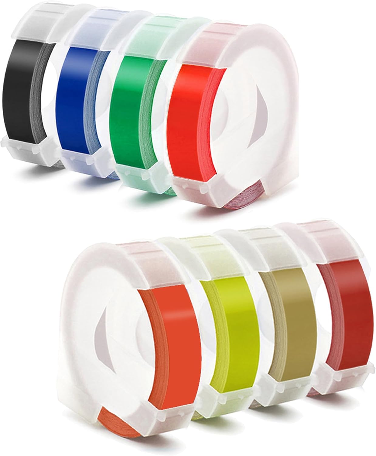 Label Maker Tape Compatible with Dymo Embossing Label Maker, 1/2''x 9.8' Colorful 3D Plastic Office Mate II Tape Compatible with Dymo Embossing 35800
