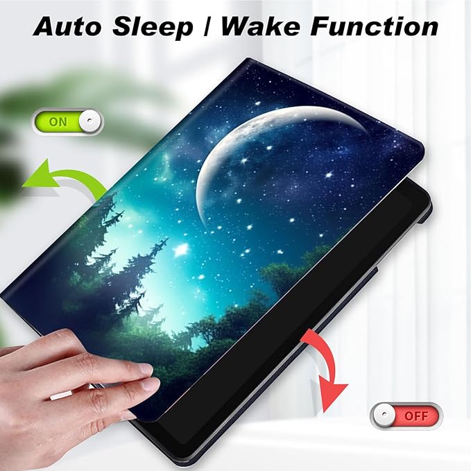 for Amazon Kindle Fire Max 11 Case (13th Generation, 2023 Release) 11",Slim Lightweight Smart Shell Stand Cover with Auto Wake/Sleep for All-New Fire 11 Max Tablet,Night Sky Stars Forest