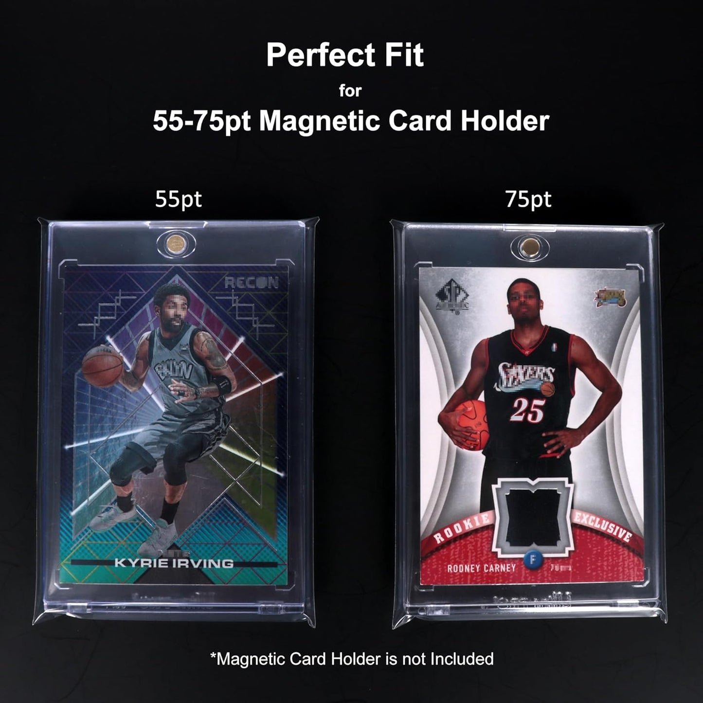 Resealable Sleeves for 55-75PT Magnetic Card Holders, Exact Fit Team Bags for 55-75PT Magnetic Card Holders (400 Pack)