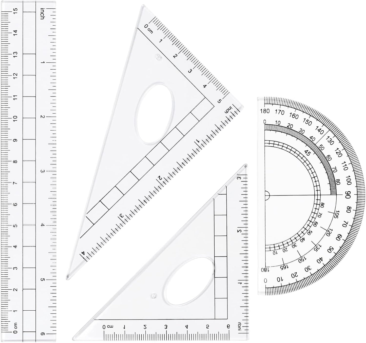 Math Geometry Kit Sets 10 Piece Student Supplies with Shatterproof Storage Box,Includes Rulers,Protractor,Compass,Eraser,Pencil Sharpener,Lead Refills,Pencil,for Drafting and Drawings（Pink）