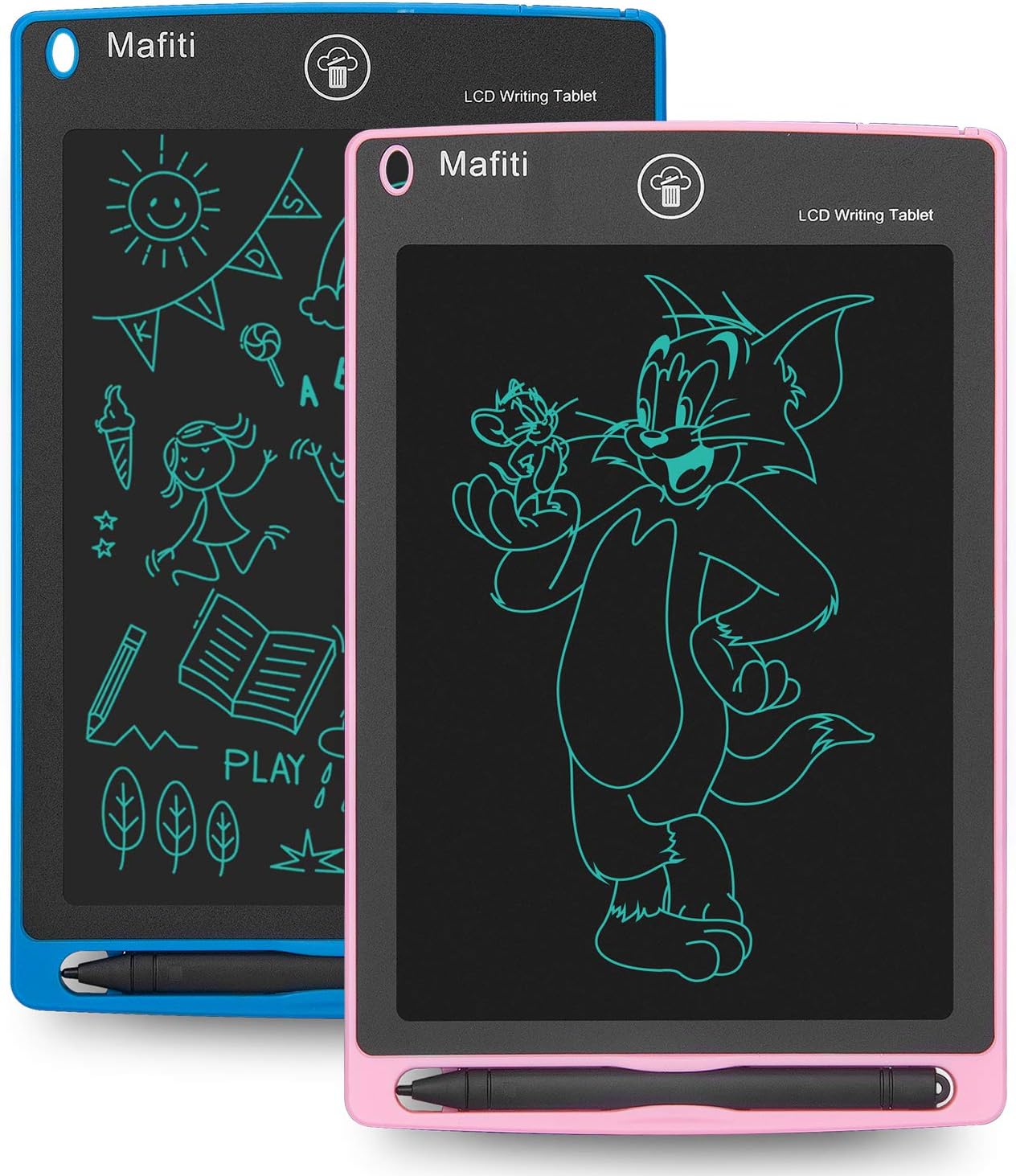 LCD Writing Tablet 8.5 Inch 2 Pack Colorful Screen Electronic Writing Drawing Pads Doodle Board for Kids Boys Girls