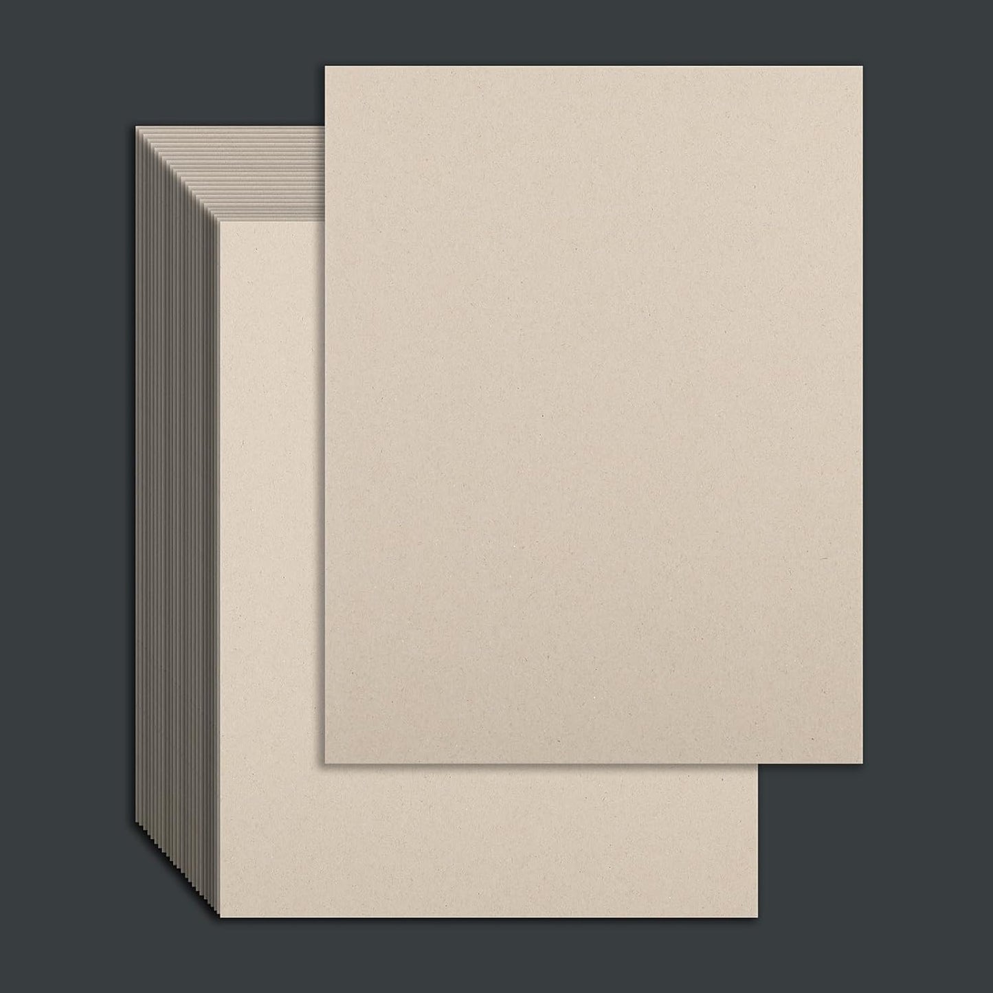 25 Pcs Book Board, Binder Board, Cover Board, Heavy Duty Chipboard for Book Binding, DIY Cardboard (Gray, 8.5 x 11 Inch 80PT)