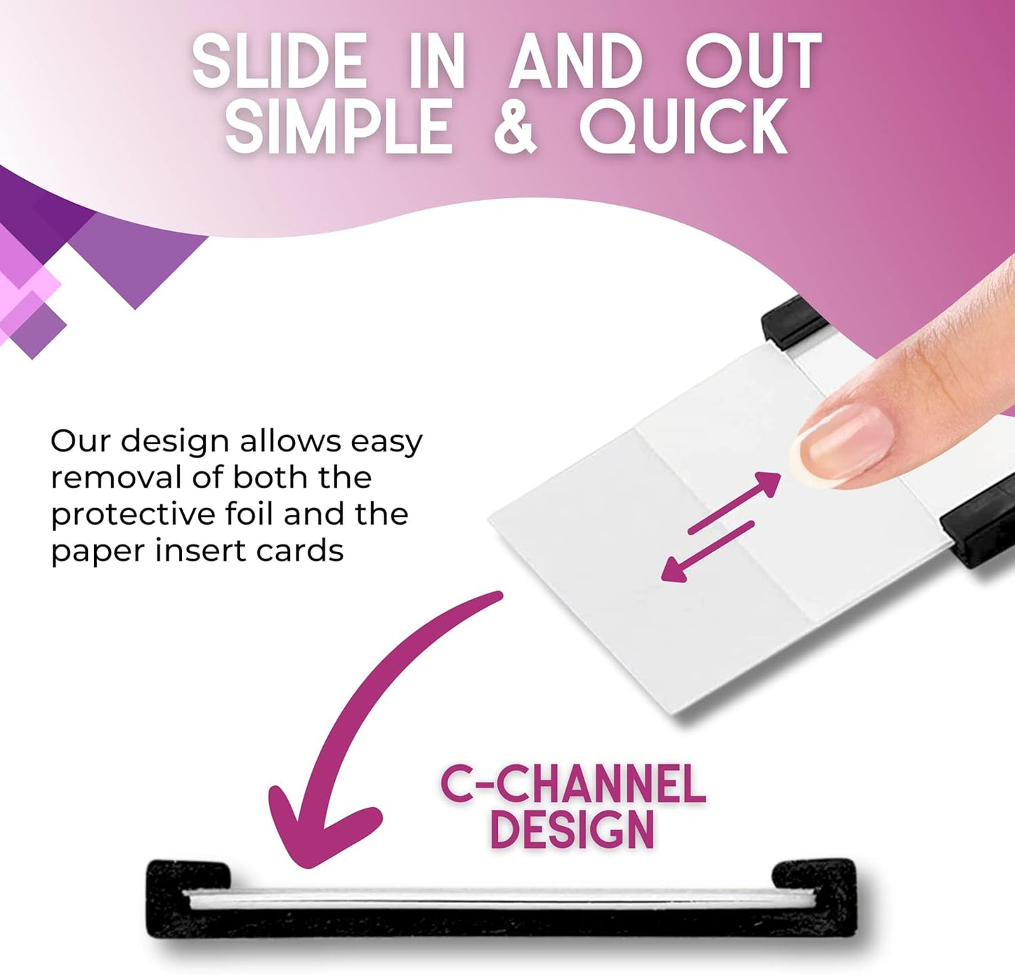 Availey 60 Pack Magnetic 'C' Channel Label Holders for Metal Racks and Shelves with Protective Films and Replacement Strips 3" x 1"
