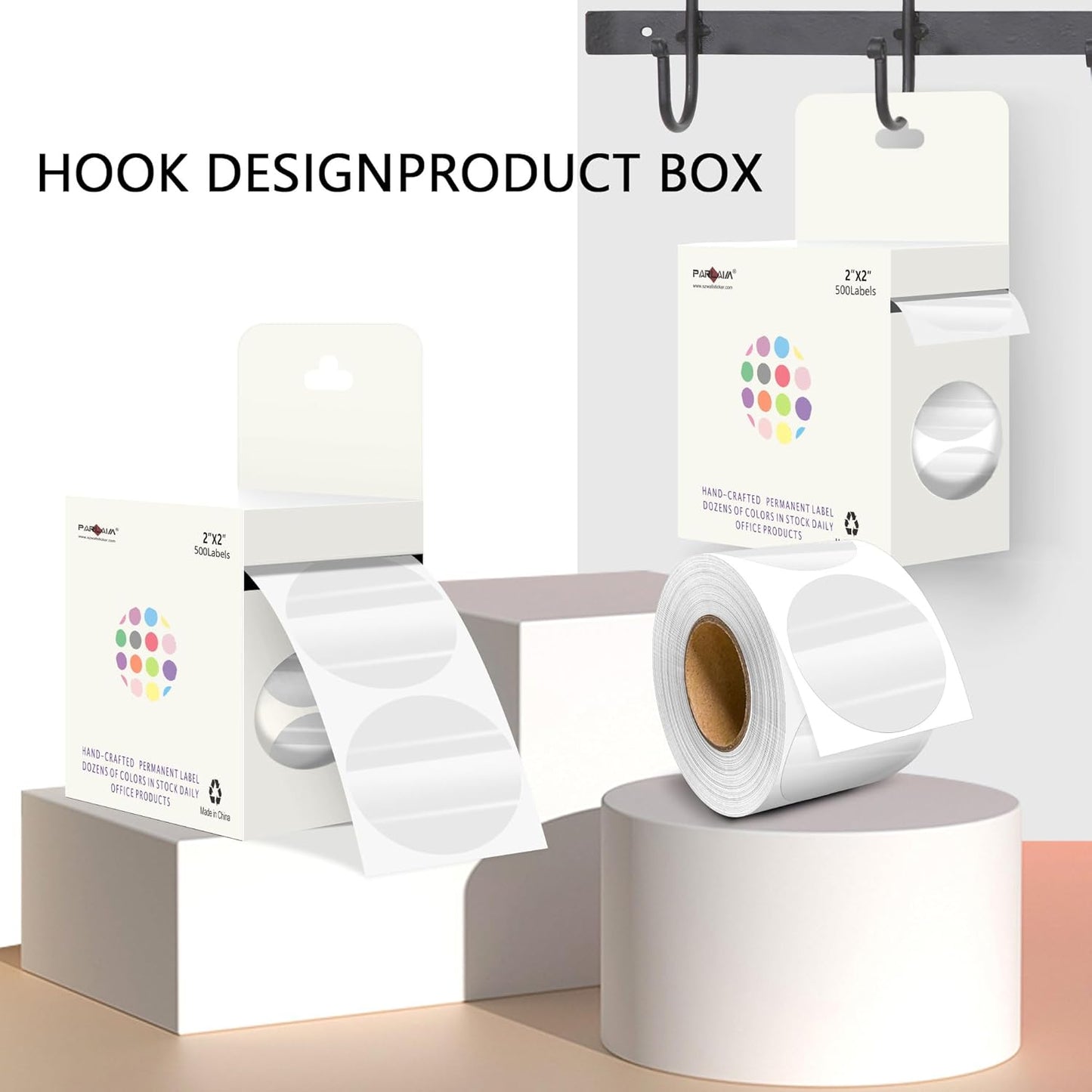 PARLAIM 2 inch Round Clear Circle Dot Sticker, 500pcs Transparent Adhesive Label for Envelope, Cosmetic Box, Gift Bag, Translucent Wafer Package Seals