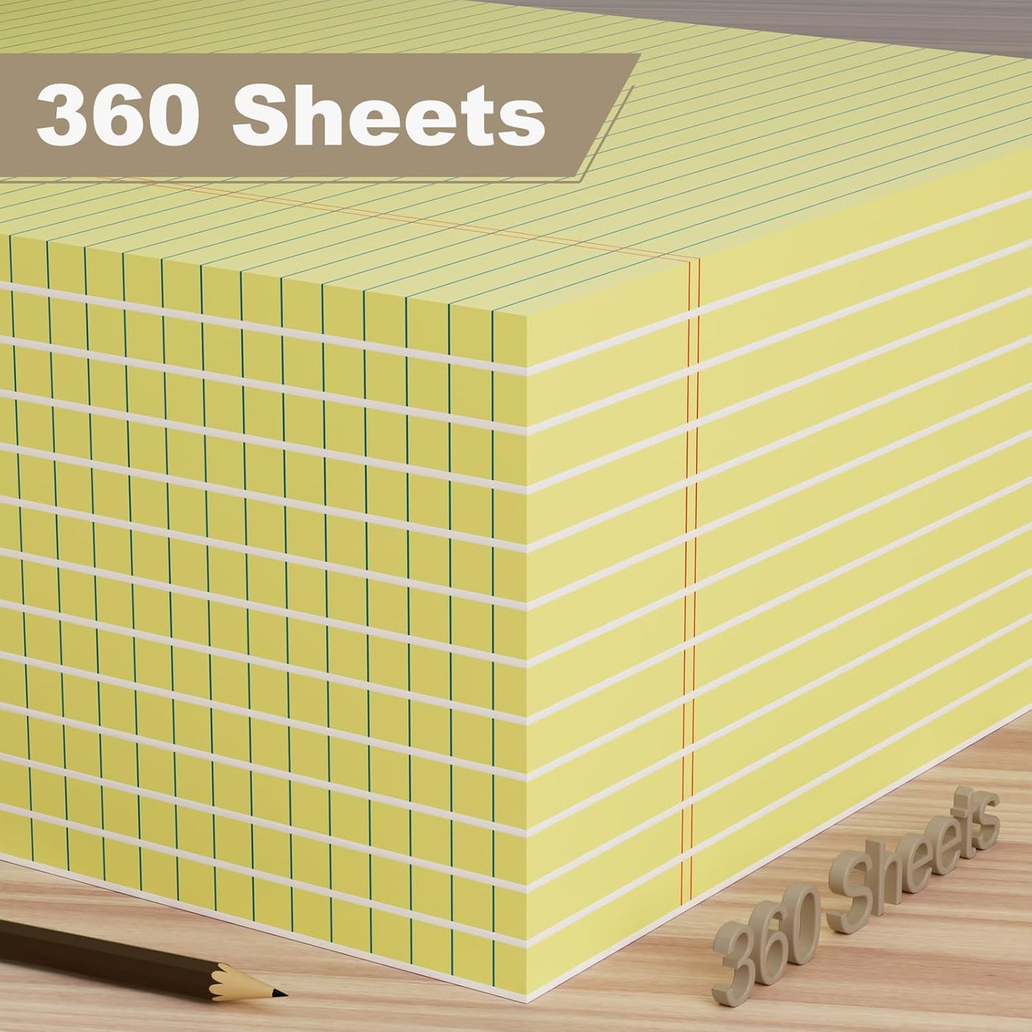 12 Pack Yellow Legal Pads 8.5 x 11.75 College Ruled Yellow Note Pad Narrow Ruled 30 Sheets Notepads Perforated Writing Pad Clear Print 8x11 Legal Pads Pads of Paper