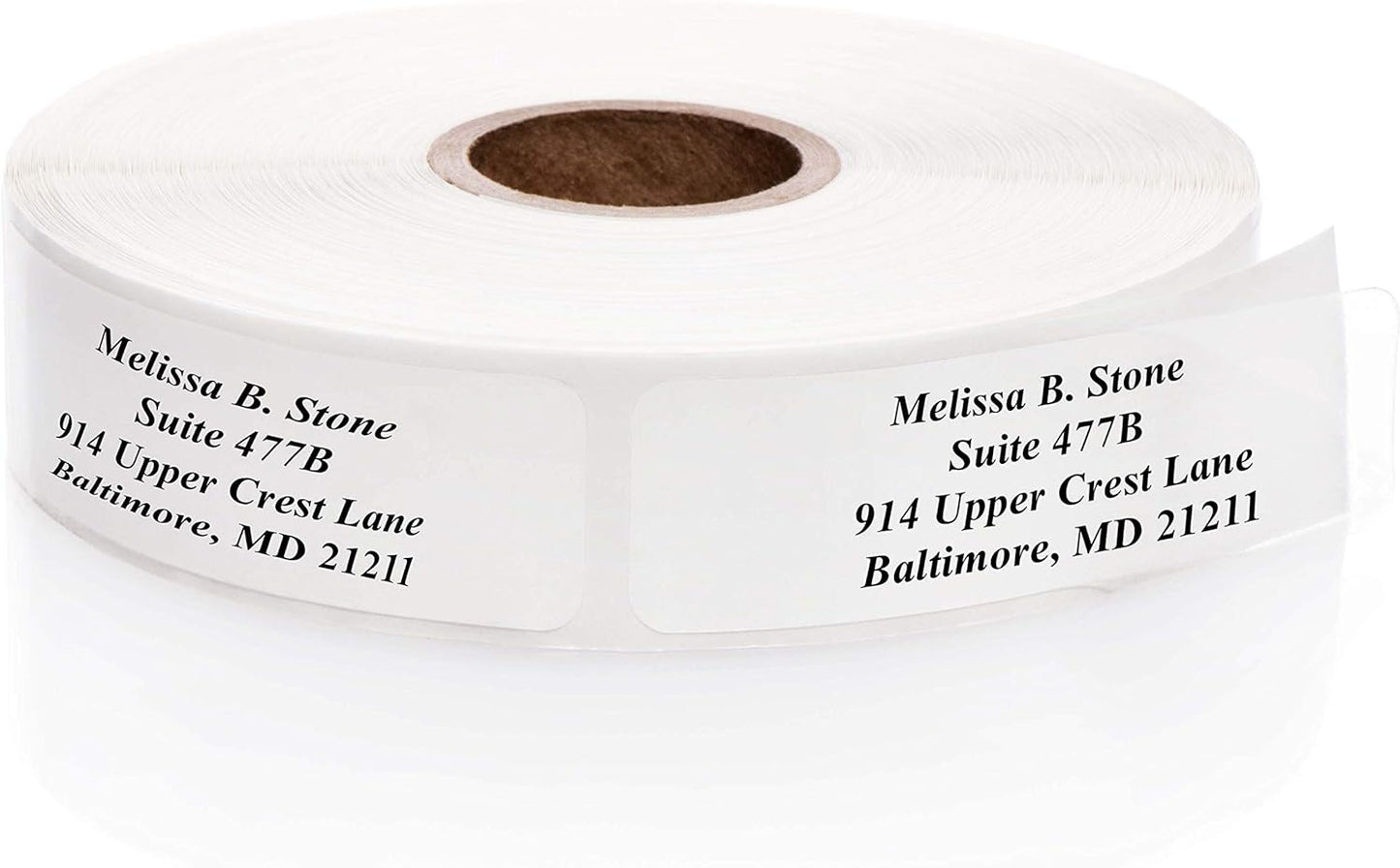 Clear Personalized Return Address Labels Without Dispenser - Roll of 250 Custom See Through Transparent Stickers