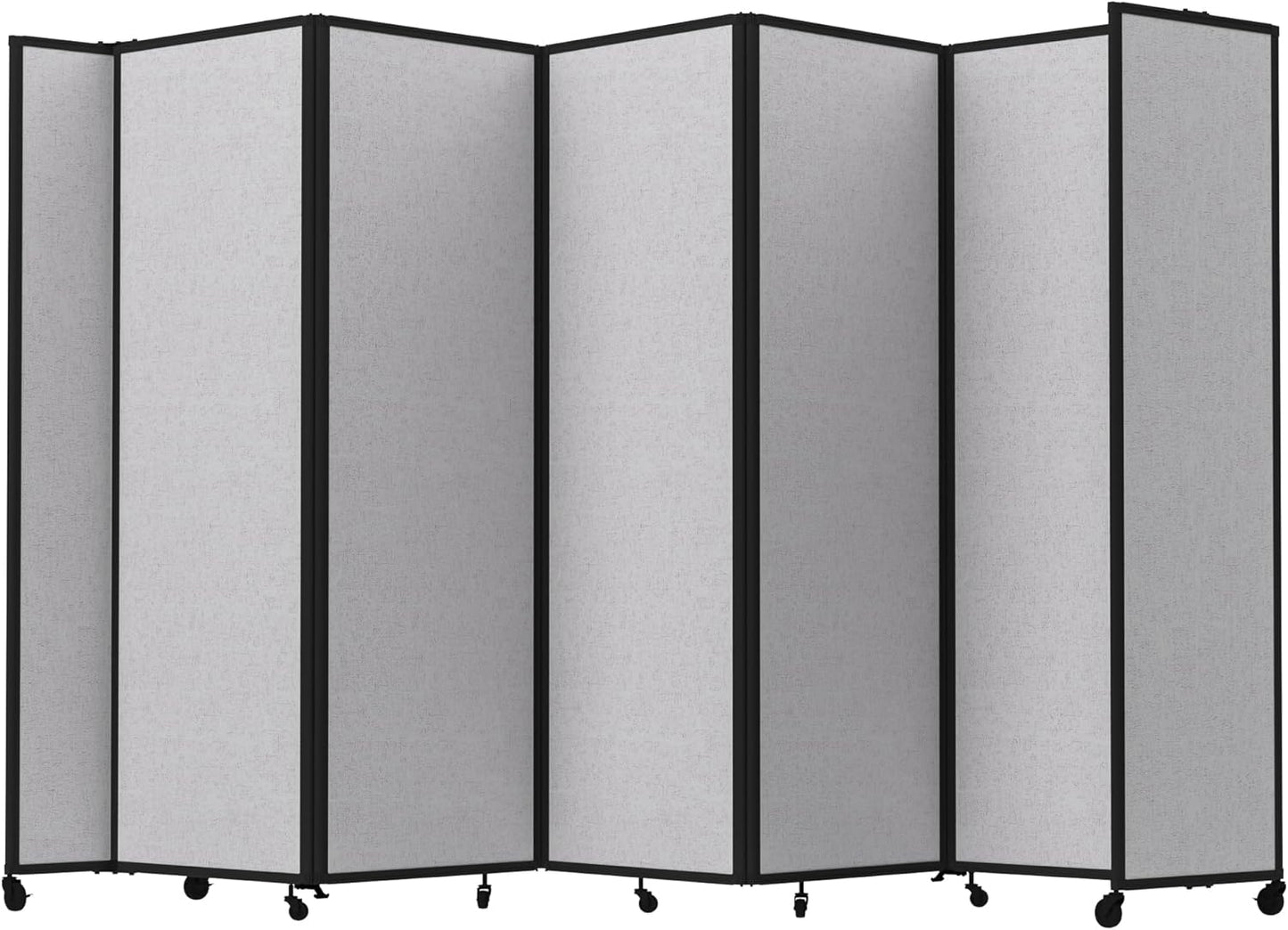Versare Room Divider 360 Portable Wall Partition | Folding Panels | Large Freestanding Divider | Locking Wheels | Temporary Room Separator | 14' x 7'6'', Slate