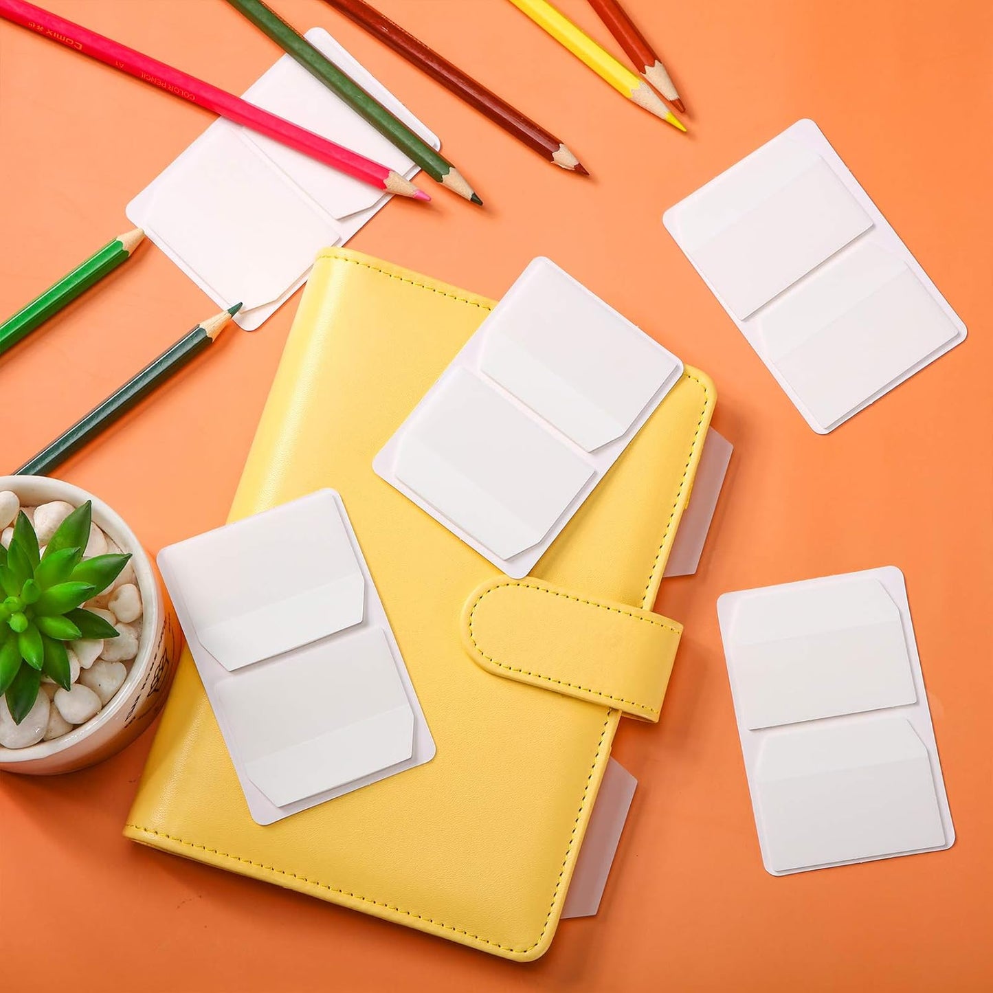 Zonon 200 Pieces Tabs 2 Inch Sticky Index Tabs, Writable and Repositionable File Labels Flags White Page Pop up Markers Labels for Reading Notes, Books and Classify Files