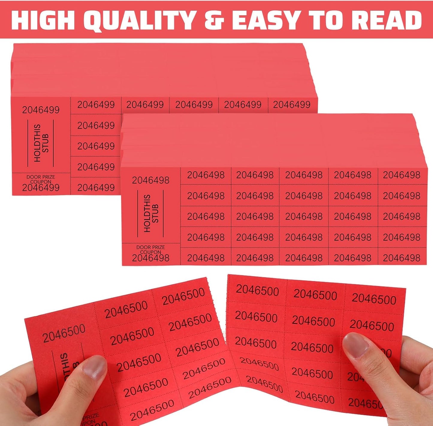 Kosiz 1000 Sheets 25 Bid Raffle Ticket Sheets Chinese Auction Tickets Numbers for Basket Events and Silent Auctions (Red)