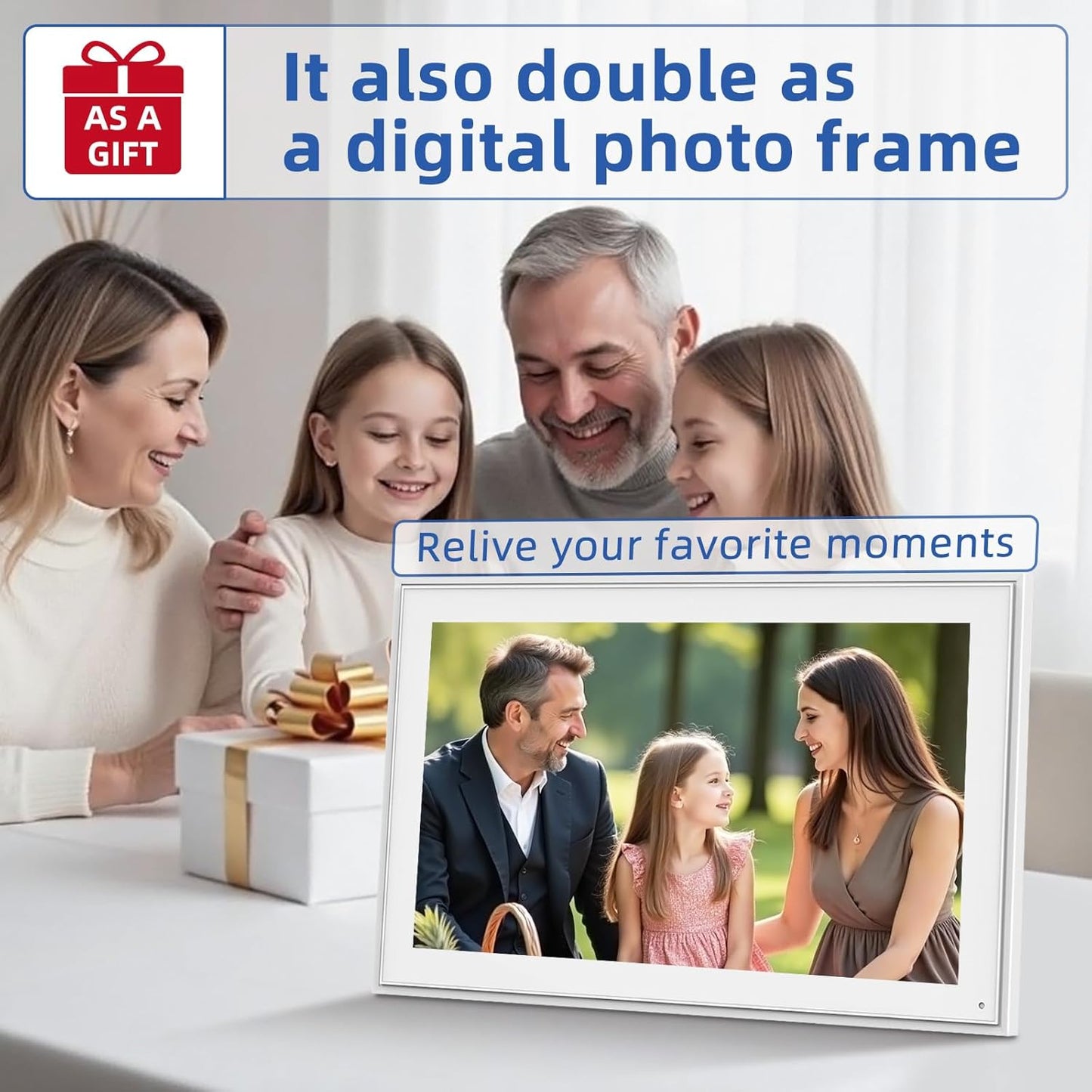 21.5 Inch Digital Calendar, Electronic Chore Chart, Smart Weekly and Monthly Planner 1920 * 1080P IPS Touchscreen Wall and Desk Calendar for Family Schedules, White