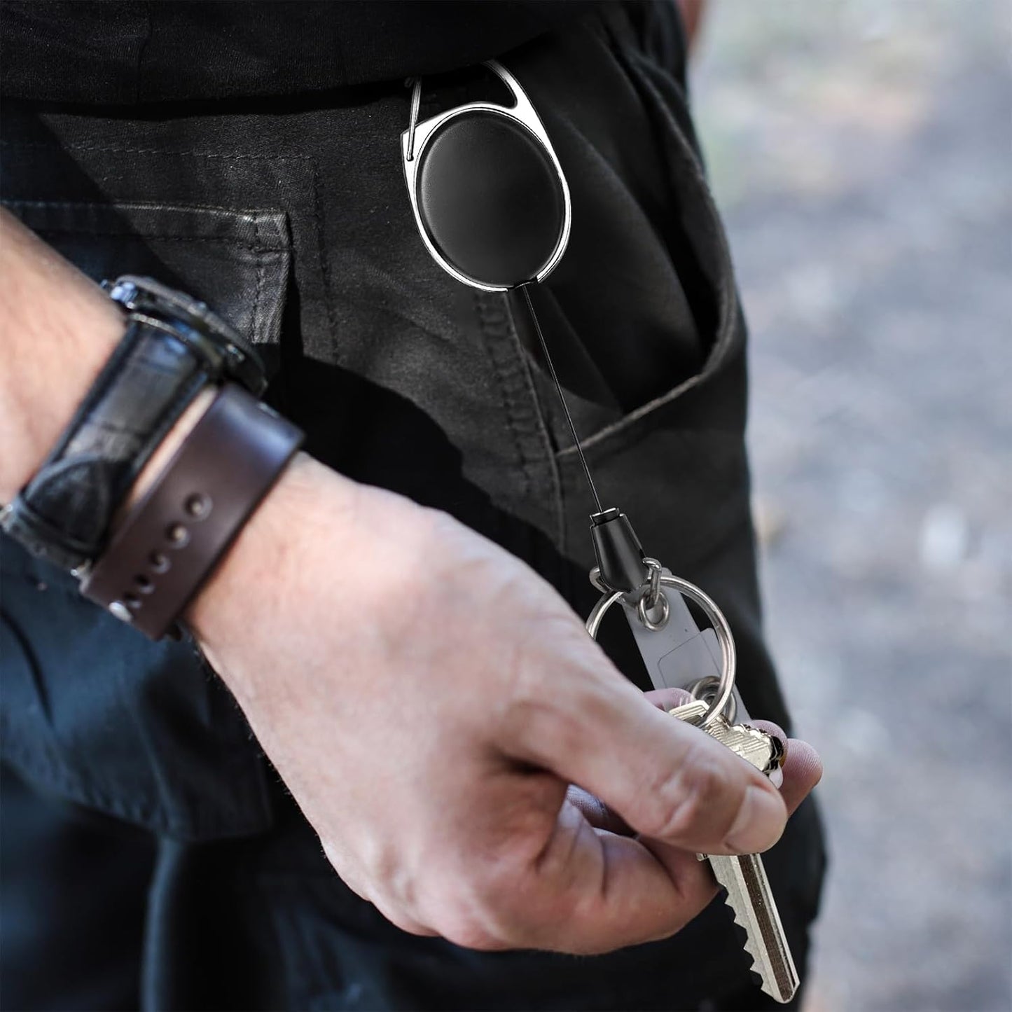 24 Pcs Badge Reel, ID Badge Holder Retractable Clip, Retractable Keychain Badge Reel，Badge Clip, Retractable Lanyard for Wear Keys, ID Card, Name Hold