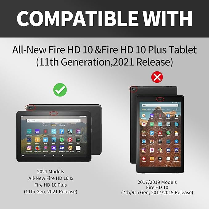 for Fire HD 10 Tablet Case 11th Generation 2021 and Amazon Fire HD10 Plus Case 10.1", 360 Degree Rotating Stand Smart Protective Case,for Fire HD 10 2021 Tablet,American Flag/Deer