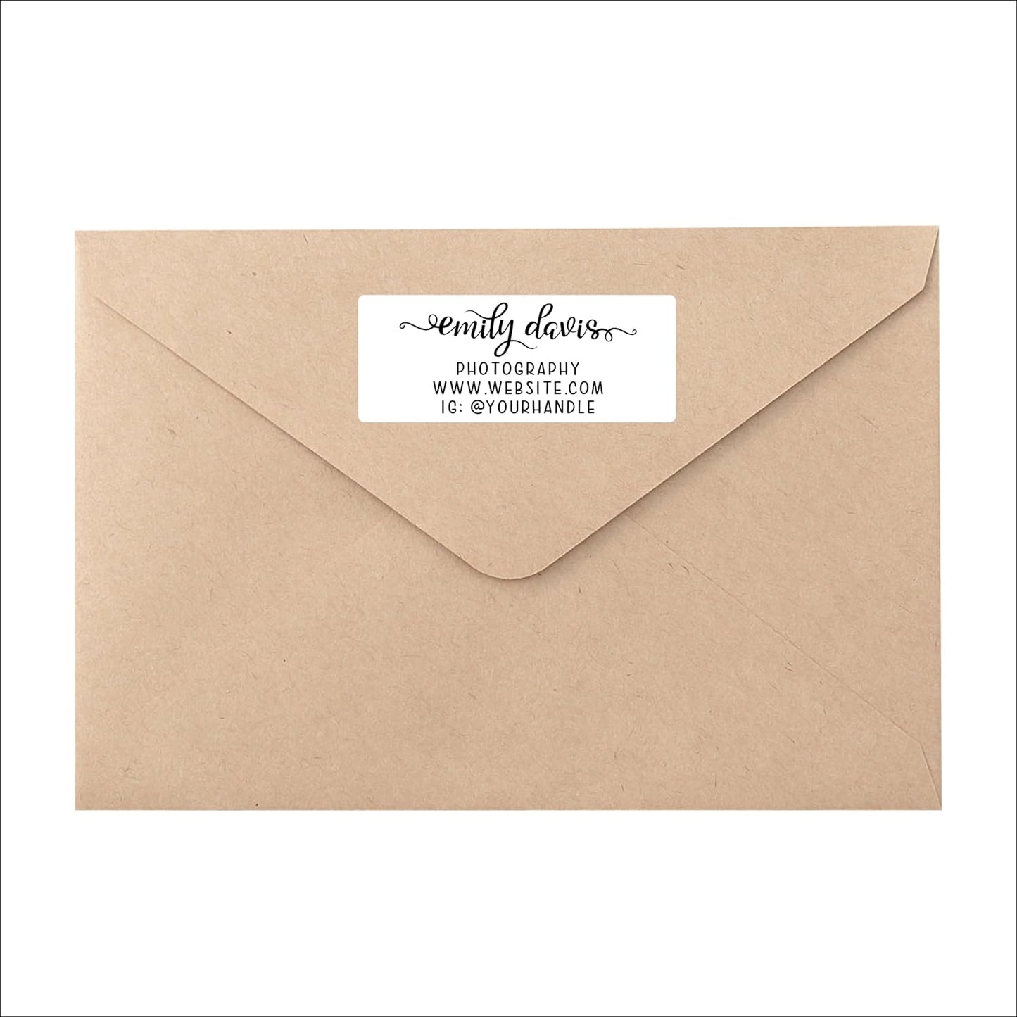White Address Labels - Personalized Name Stickers, Custom Printed Return Mailing and Shipping Labels for Envelopes, Packages, Business, Home Use (Pretty Lowercase Script)