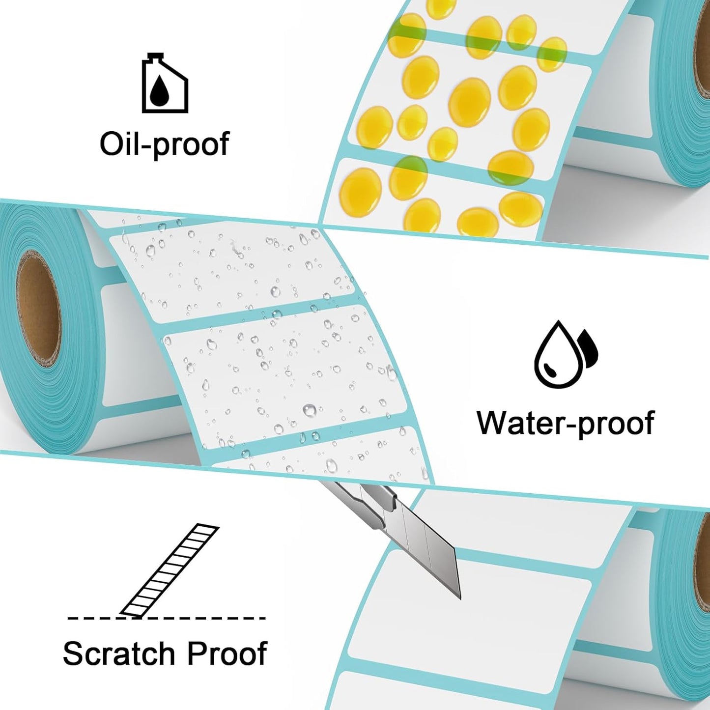 MFLABEL 2.25x1.25 inch Direct Thermal Labels 2-1/4 x 1-1/4 Inch White Thermal Printer Labels for UPC Barcode, Self-Adhesive Address Shipping Thermal Label Stickers 48 Rolls（1 Rolls/1000 Labels）