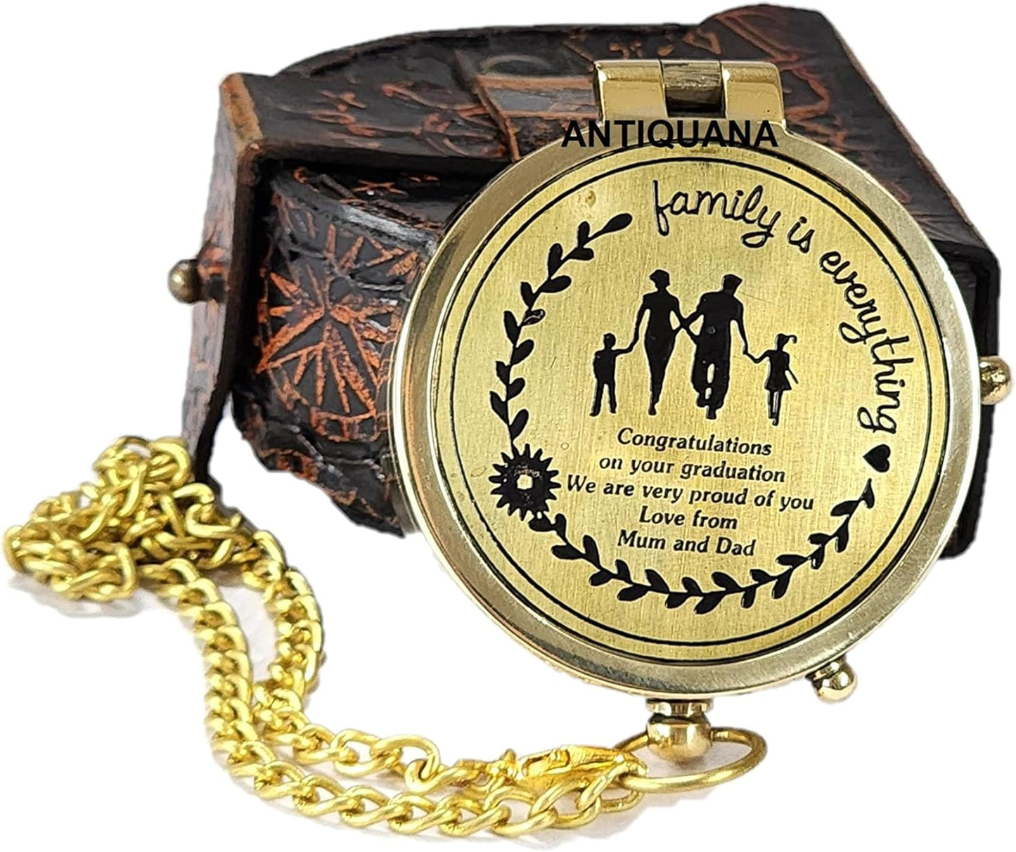 Brass Directional Engraved Compass, Baptism Gifts for Boys Girls, First Communion, Christian Gifts for Men, First Confirmation Gifts for Boys, Inspirational