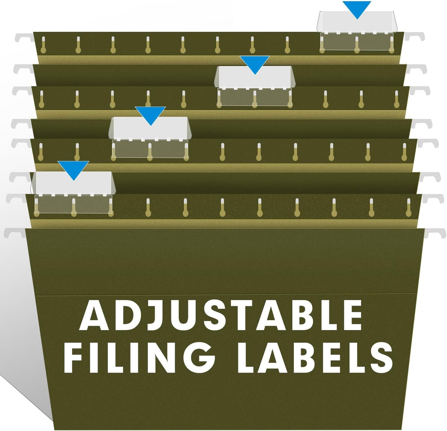 Extra Capacity Hanging File Folders, RAZCC 30 Pack Letter Size Reinforced Hanging Folders with Heavy Duty 1 Inch Expansion for Bulky Files, Filing Cabinet, Adjustable Tabs, Green