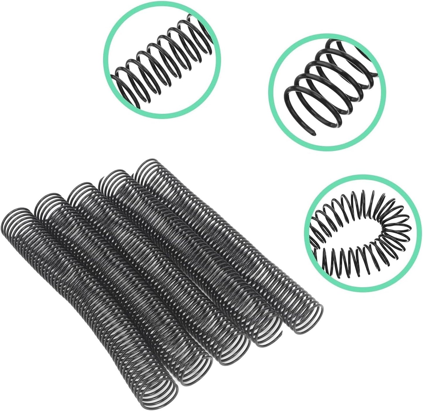 18 Pcs Plastic Spiral Binding Coil, 4:1 Pitch, 38mm Diameter, Reusable, Up to 310 Sheets High Capacity Binding Coil, for A4 Paper, Documents, Business