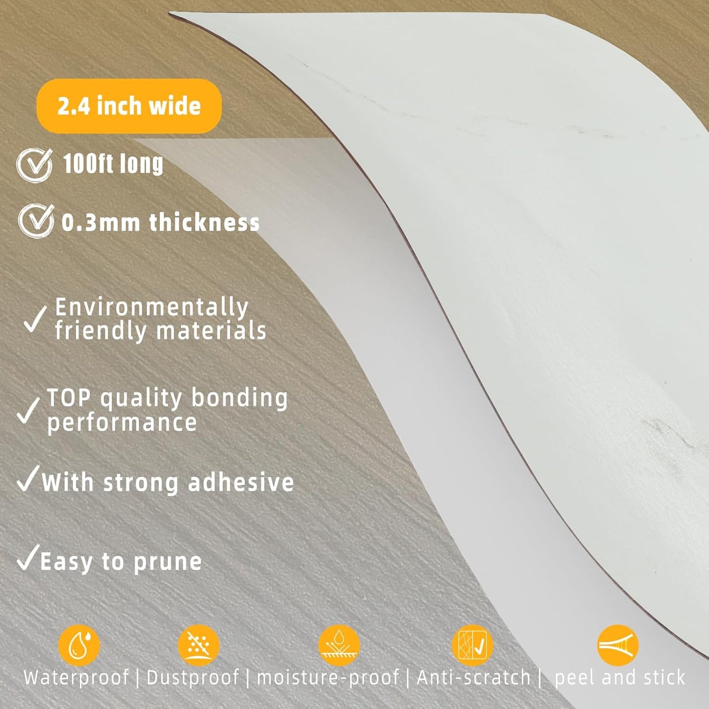 GSCIT Club Wood Grain Repair Tape, 2.4 inch X 100ft Self Adhesive Marble Grain Repair Patch for Tables, Chairs, Baseboards, Doors, Windows, Floors, Handicraft DIY.