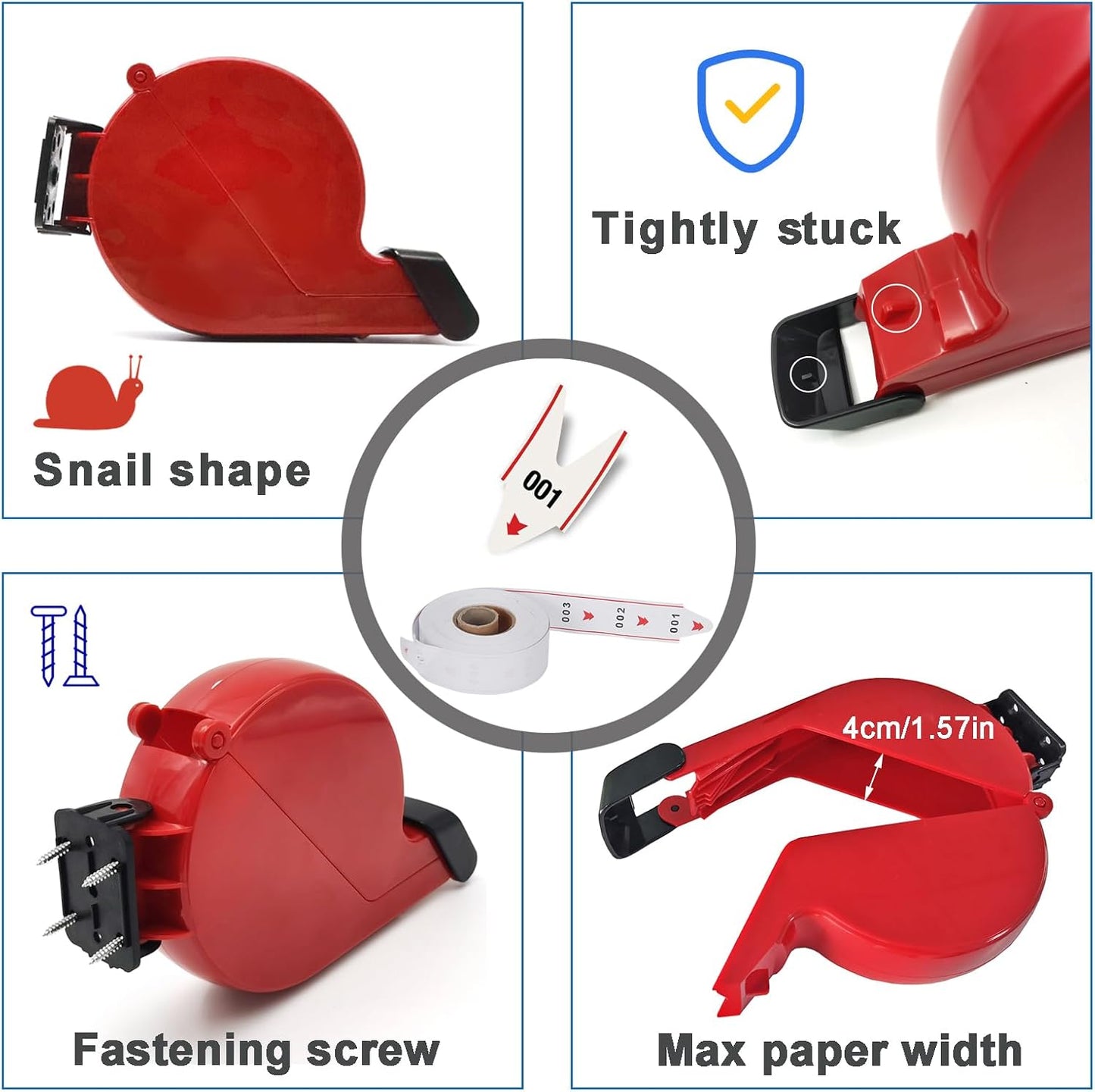 Take a Number Dispenser Ticket Dispenser Ticket Number Dispenser with 1 Roll 3 Digit Ticket Roll 2 Groups Number from 000-999 (3 Digit, red)