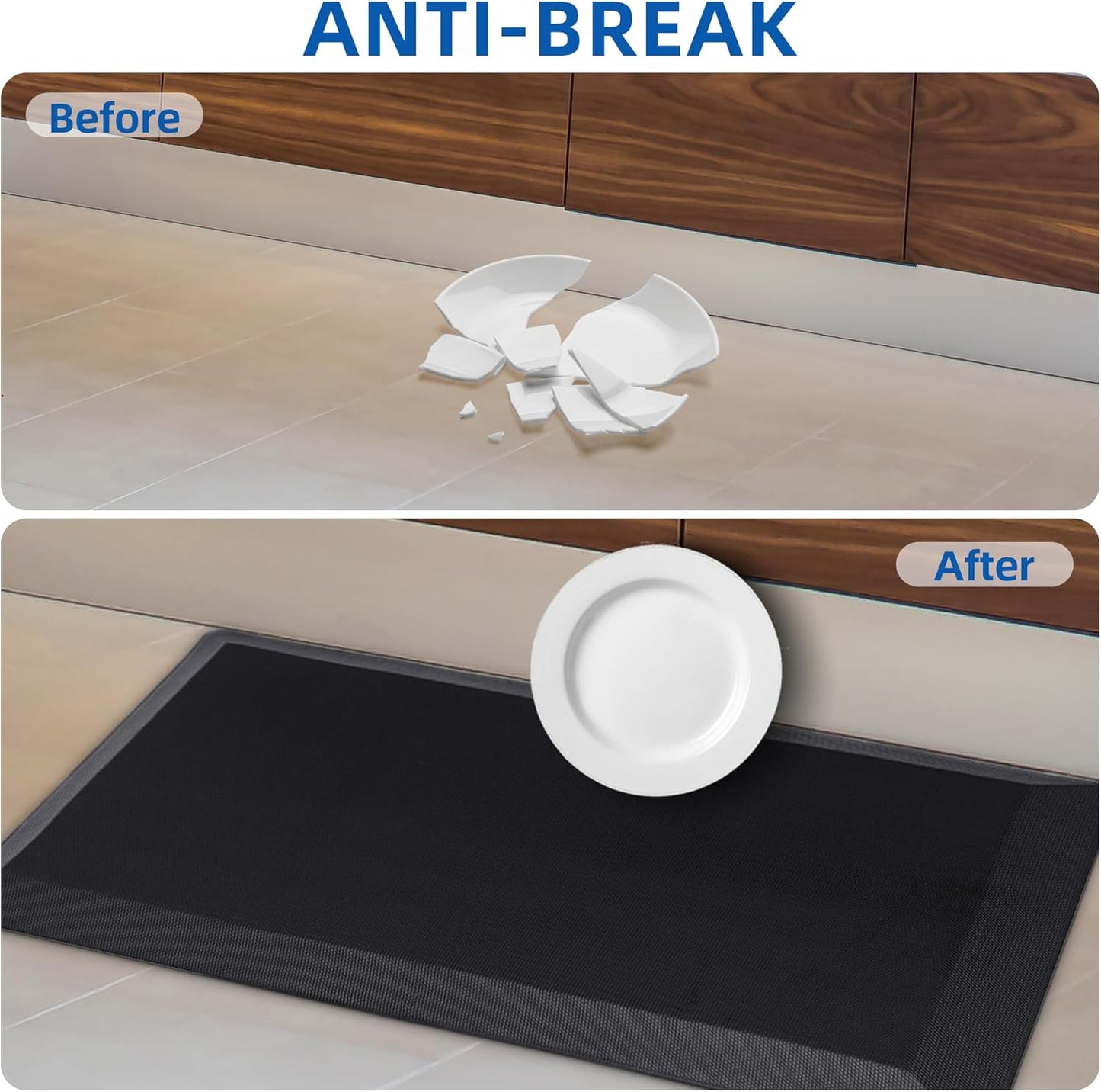 2 PCS Anti Fatigue Kitchen Mats for Floor, 9/10 Extra Thick Cushioned Standing Desk Mat, Comfort Memory Foam Ergonomic Kitchen Rugs and Mats Non-Slip Waterproof for Office, Kitchen, 20"x32"+20"x48"