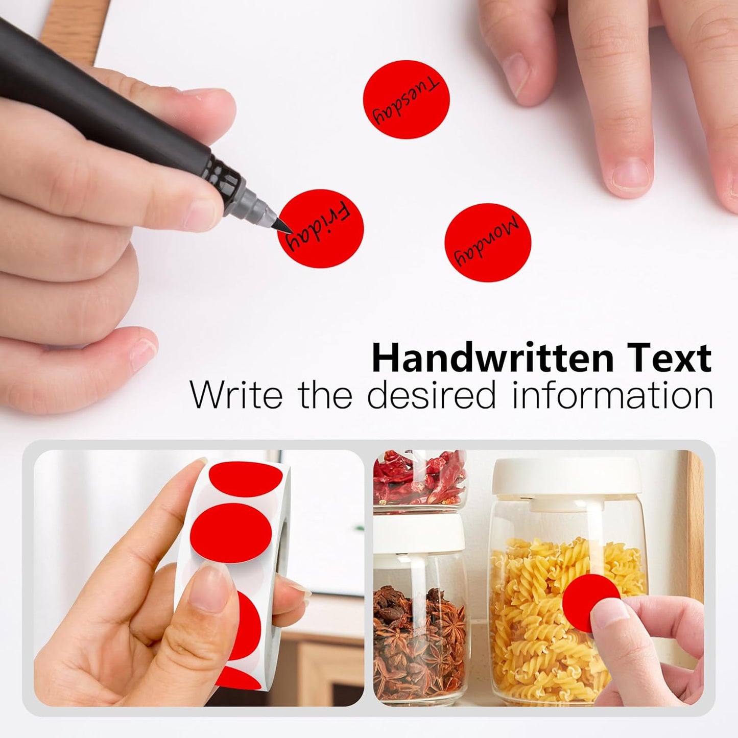 Red 1 Inch Round Color Coding Labels with 4000 Dots, 4 Rolls - Bright Color Dot Stickers for File Folders, Inventory System - Highly Visible