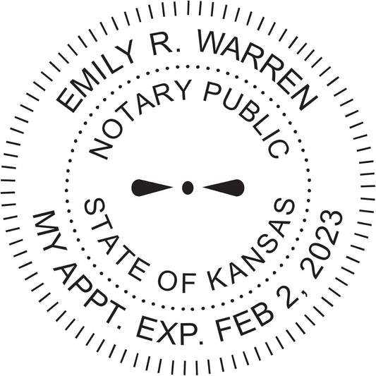 MaxMark Round Notary Pre-Inked Stamp for State of Kansas