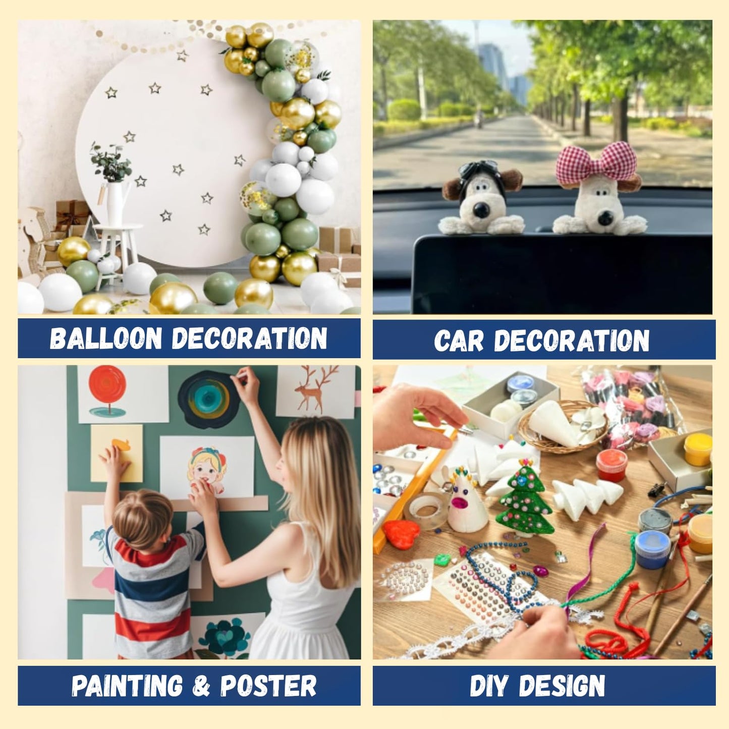 175pcs Double Sided Sticky Dots – Easy to Peel Sticky Dots,Clear Removable Sticky Tack Double Sided Tape Dots for Crafts, Posters, Balloons, and DIY Projects