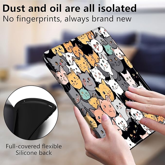 for Kindle Fire 7 case 2019 2017 Release 9th 7th Generation,360 Degree Rotating Stand Smart Protective Cover Case for Amazon fire 7 Tablet 9th/7th Generation,Cute Cat