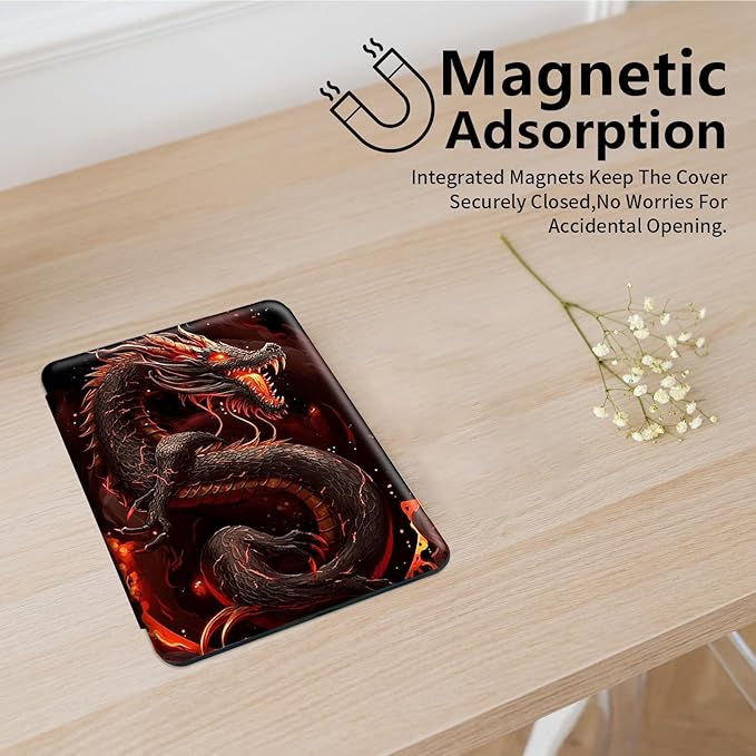 for Fire HD 10 Tablet Case 11th Generation 2021 and Amazon Fire HD10 Plus Case 10.1", 360 Degree Rotating Stand Smart Protective Case,for Fire HD 10 2021 Tablet,Fire Dragon