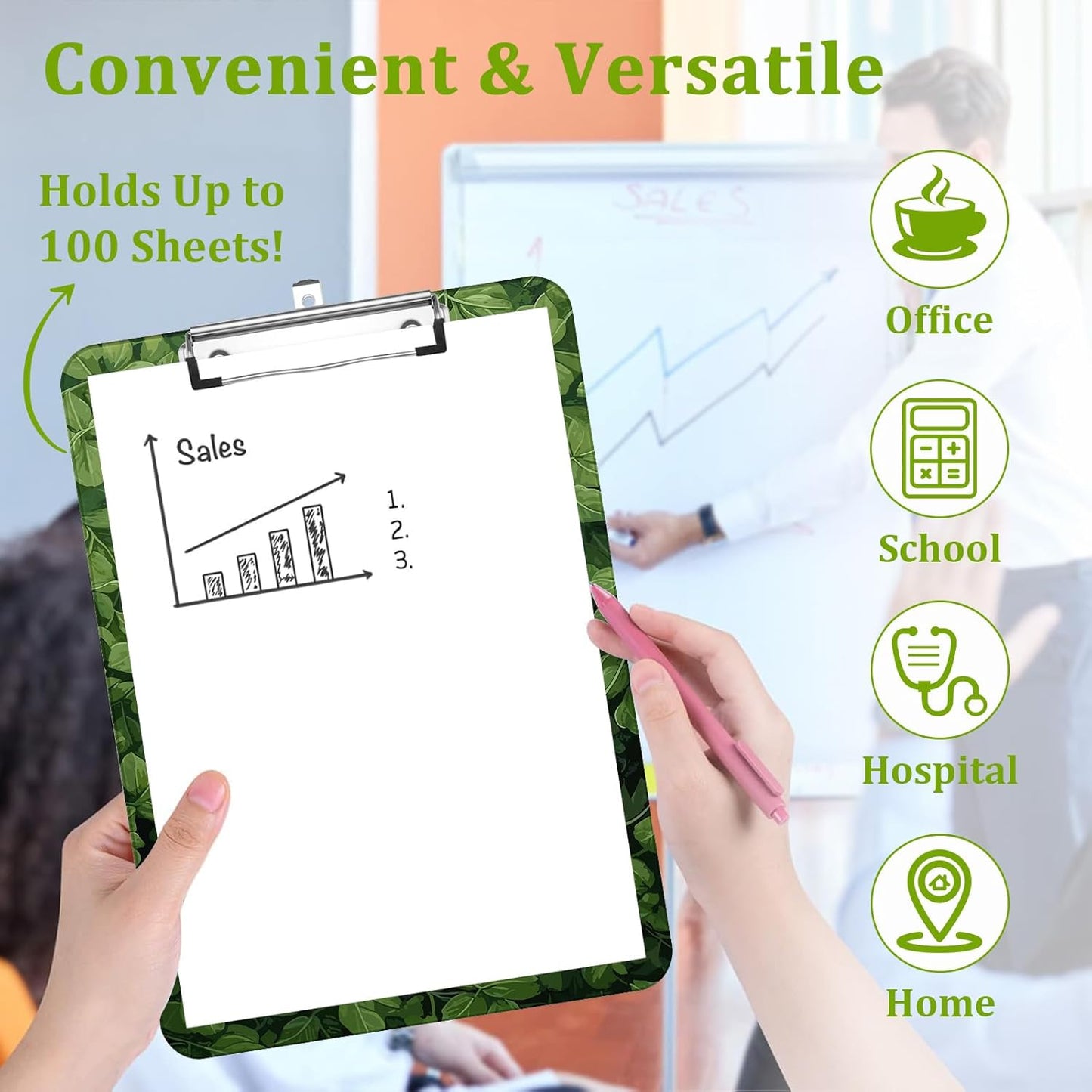 Black Cat Clipboard,Decorative Plants Acrylic Clipboard with Low Profile Metal Clip for Office,School,Teachers,Students Standard Letter Size 9x12.5