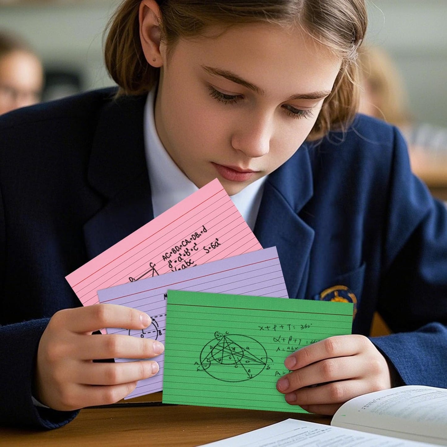 Koogel 180PCS Large Colored Index Cards, 5x8 Inch Lined Index Neon Colored Flash Cards with Both Sides Notecards for Back To School Studying School Classroom Note Taking Recipes Supplies