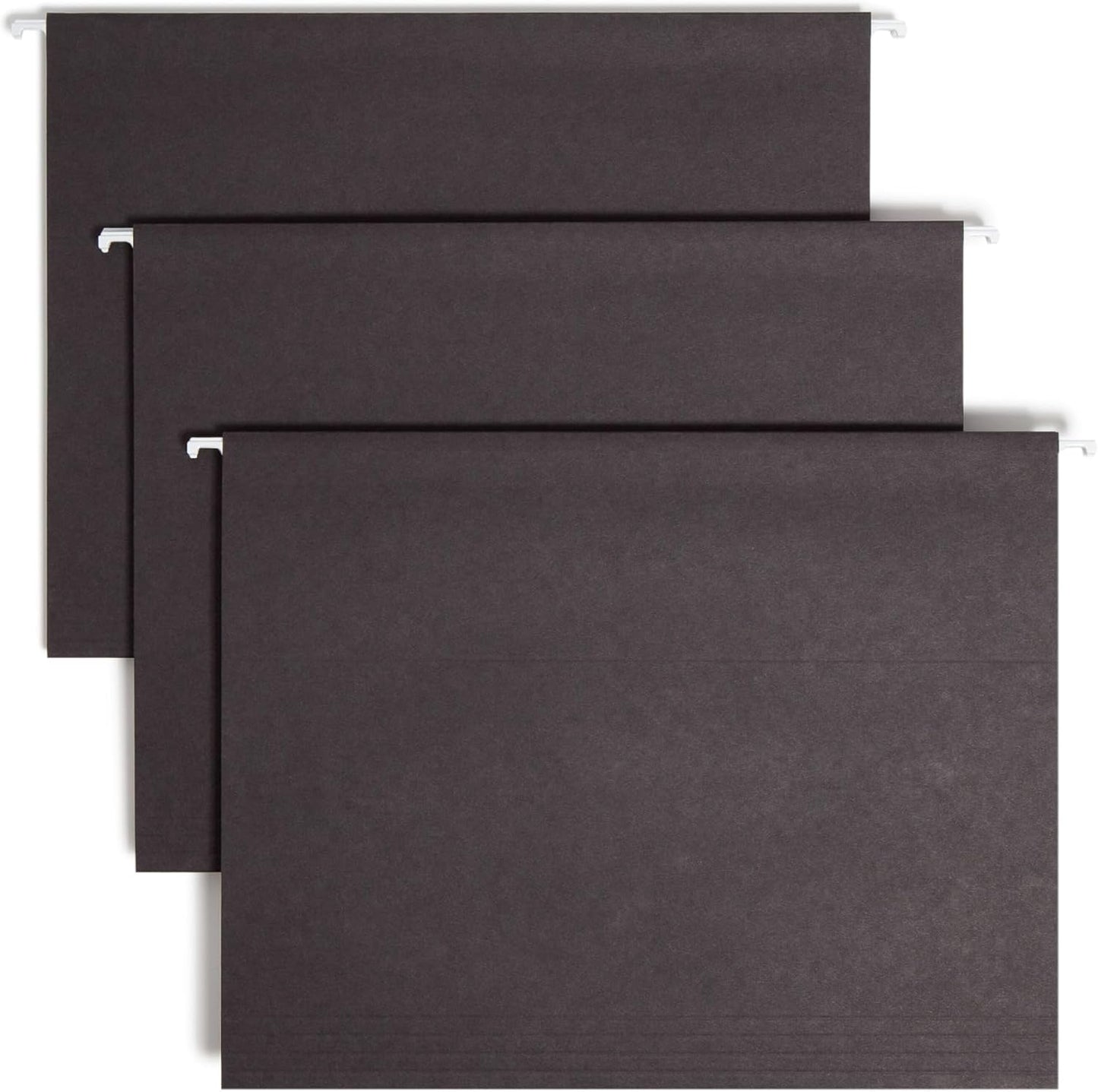 Smead Standard Hanging File Folders, 25 Count, Black, 1/5-Cut Adjustable Tabs, Letter Size (64062)