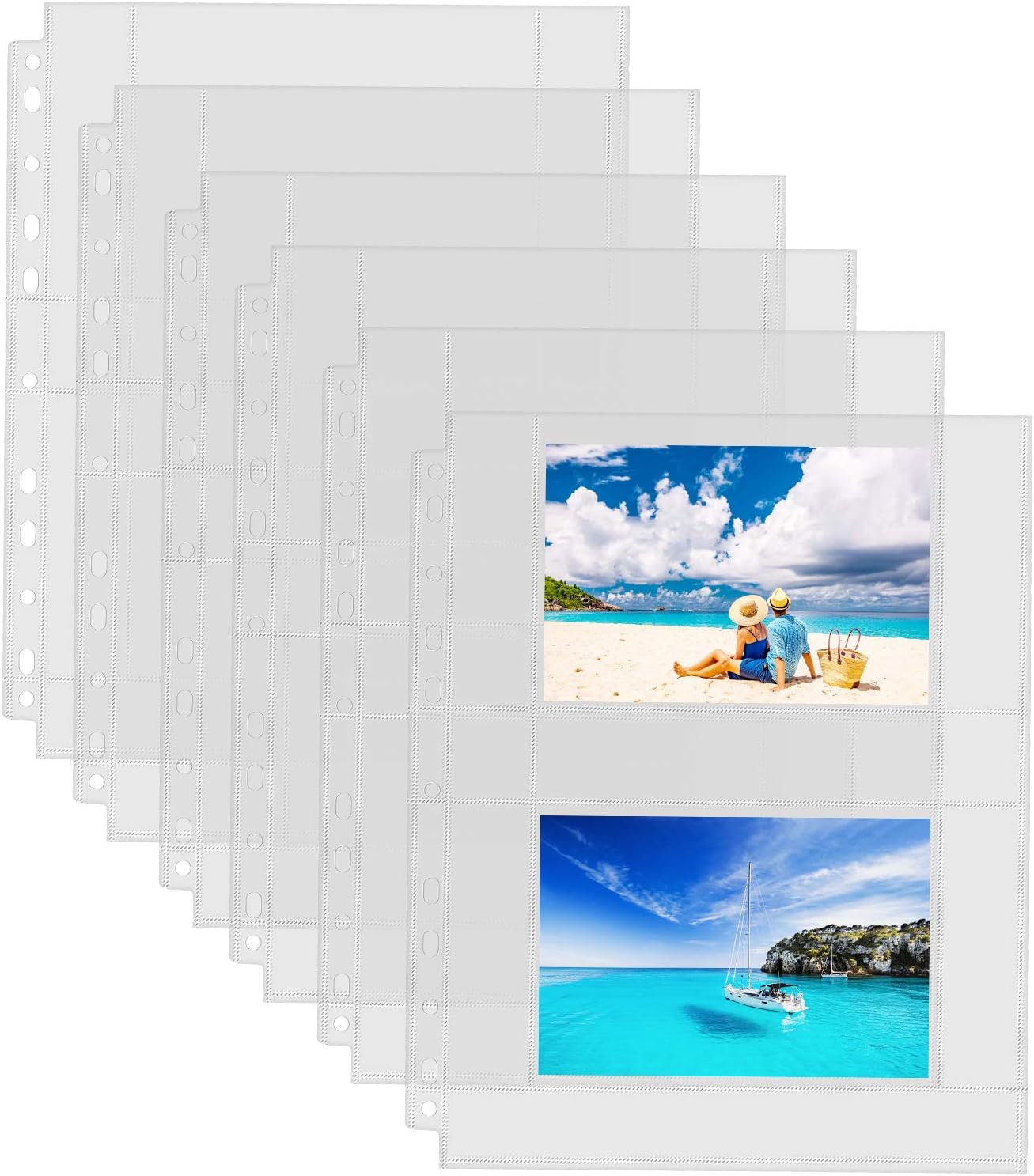 Sooez 30 Pack 4x6 Photo Sleeves, Heavy Duty Photo Sleeves for 3 Ring Binder (for 120 Pictures), Plastic Photo Album Refill Pages, Clear Archival Photo Album Sleeve, Photo Pages Sheets 8.5x11
