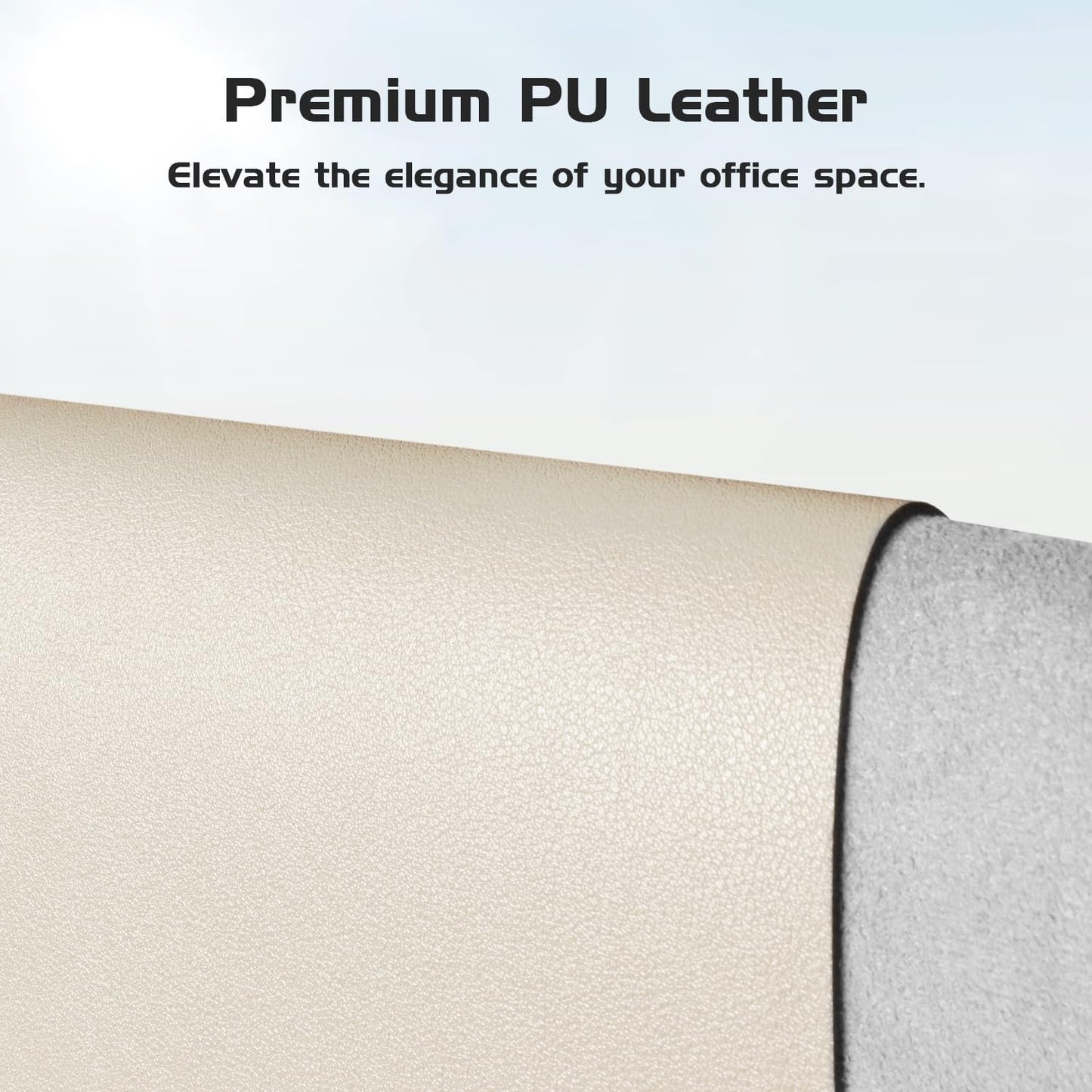 Aothia Leather Desk Pad Protector - Large Mouse Pad, Office Mat, Non-Slip PU Leather Blotter, Laptop Desk Pad, Waterproof Writing Pad for Office and Home (Beige, 38" x 13.7")