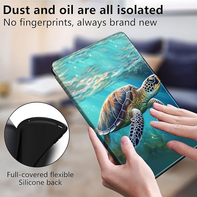 for All-New Amazon Kindle Fire HD 10 Tablet Case (13th Generation, 2023 Release) 10.1", 360 Degree Rotating Stand Cover with Auto Wake Sleep Case for Fire Tablet 10 2023,Sea Turtle