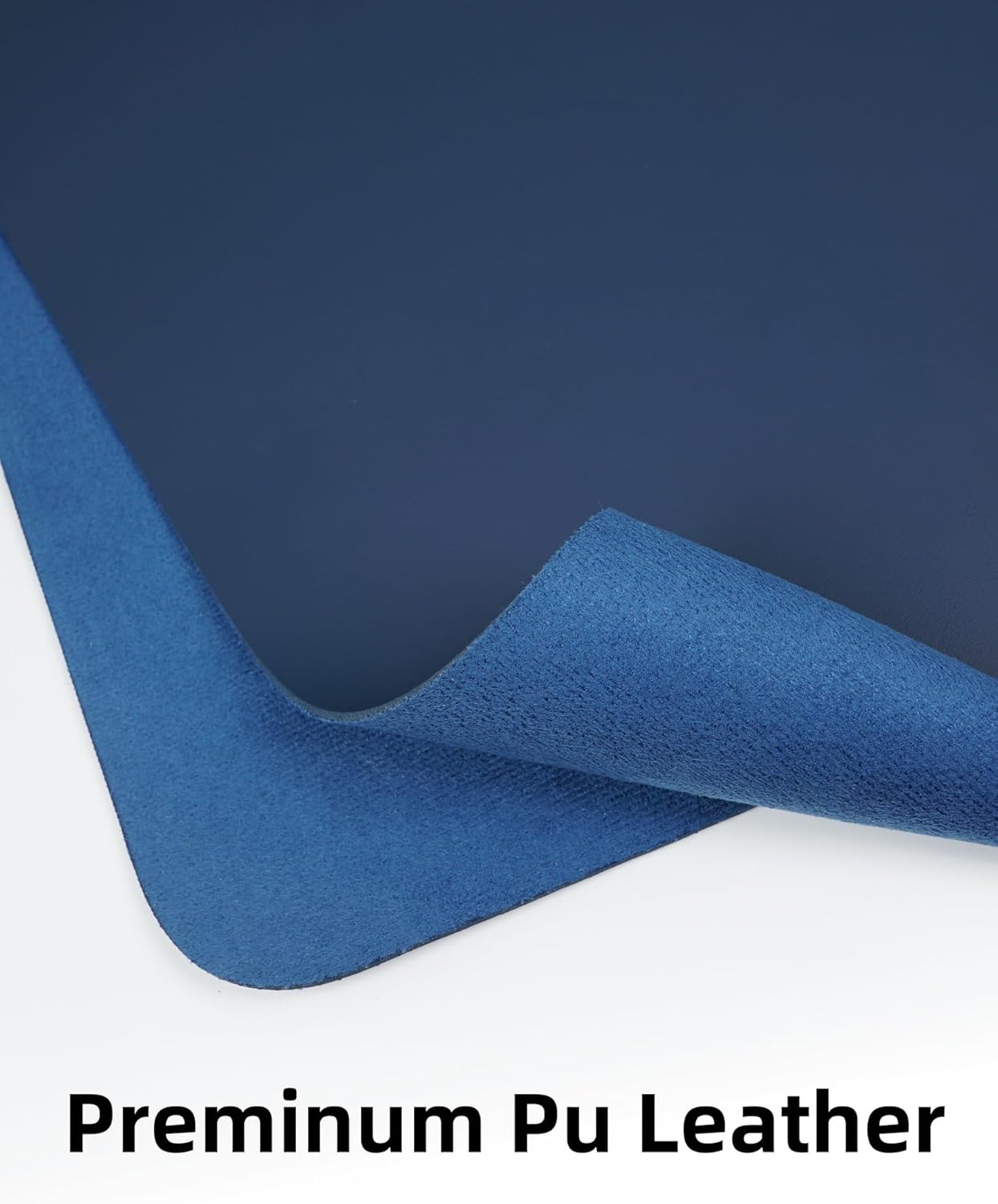 AFIING Leather Desk Pad Protector, Mouse Pad, Office Desk Mat, Non-Slip PU Leather Desk Blotter, Large Desk Mat, Waterproof Keyboard Mat for Office/Home/Decor (Midnight Blue, 48" x 17")