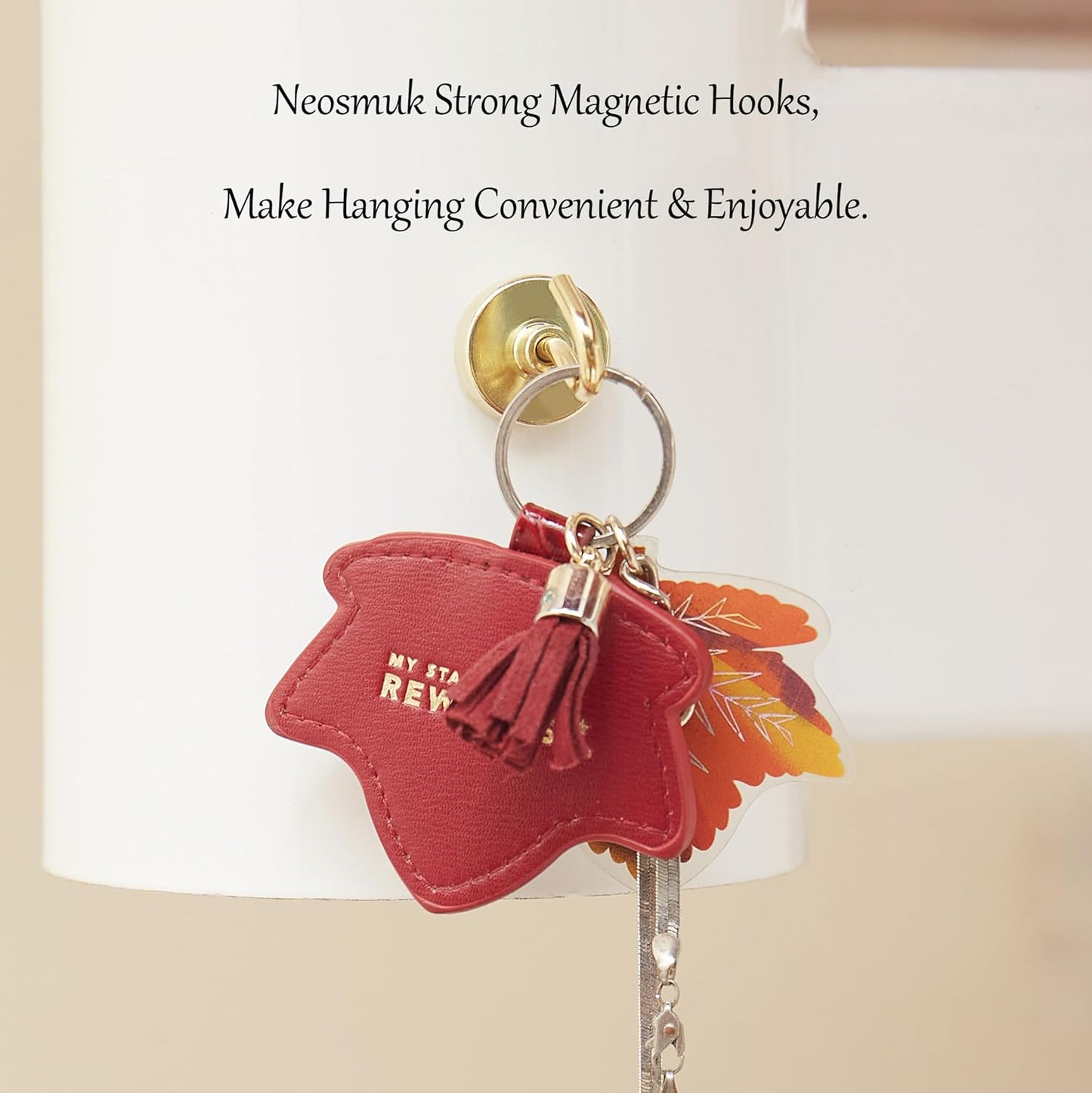 Neosmuk Magnetic Hooks Heavy Duty,Strong Magnet with Hook for Fridge, Super Neodymium Extra Strength Industrial Hooks for Hanging, Magnetic Hanger for Toolbox, Cruise, Grill(Golden,4 Pack)