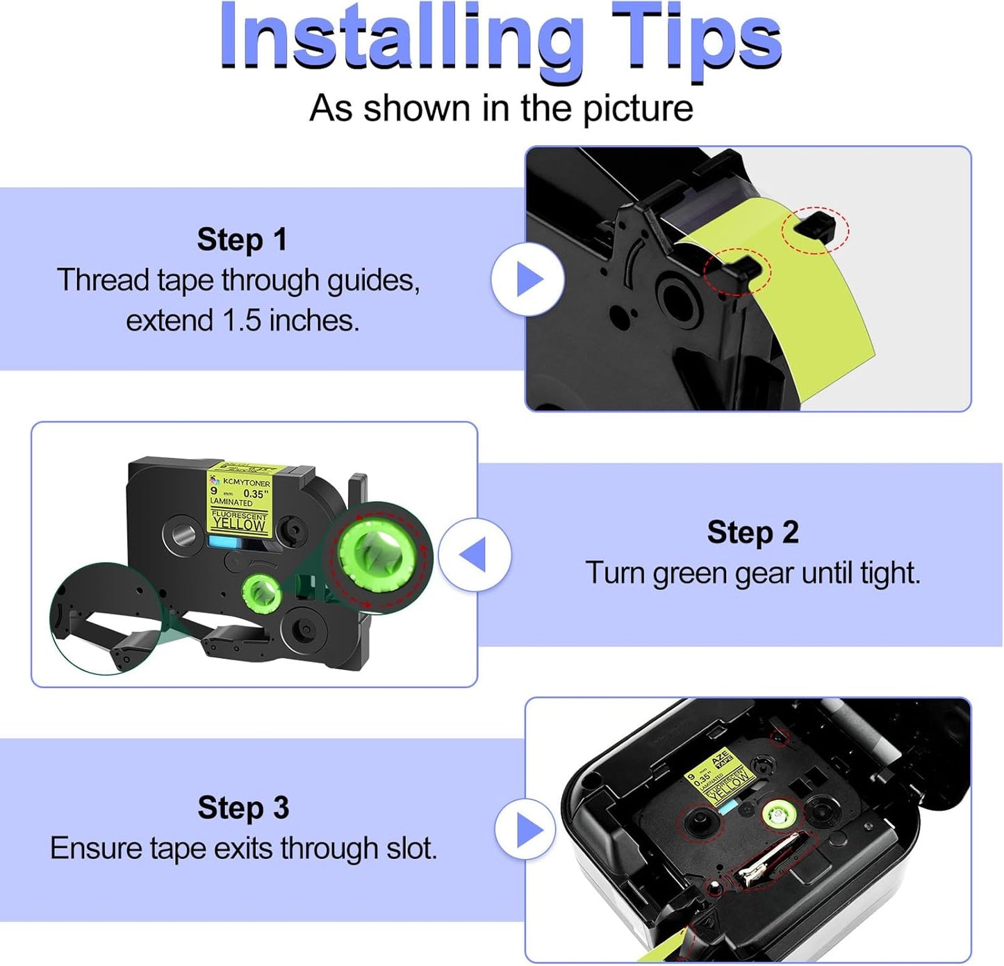 2 Pack Compatible for Ptouch TZe-C21 TZ-C21 TZe TZ Label Tape 9mm 0.35'' Laminated Black on Fluo Yellow Label Maker Tape for PT-9700PC PT-1880 PT-1230PC PT-1280 PT-1800 PT-1830