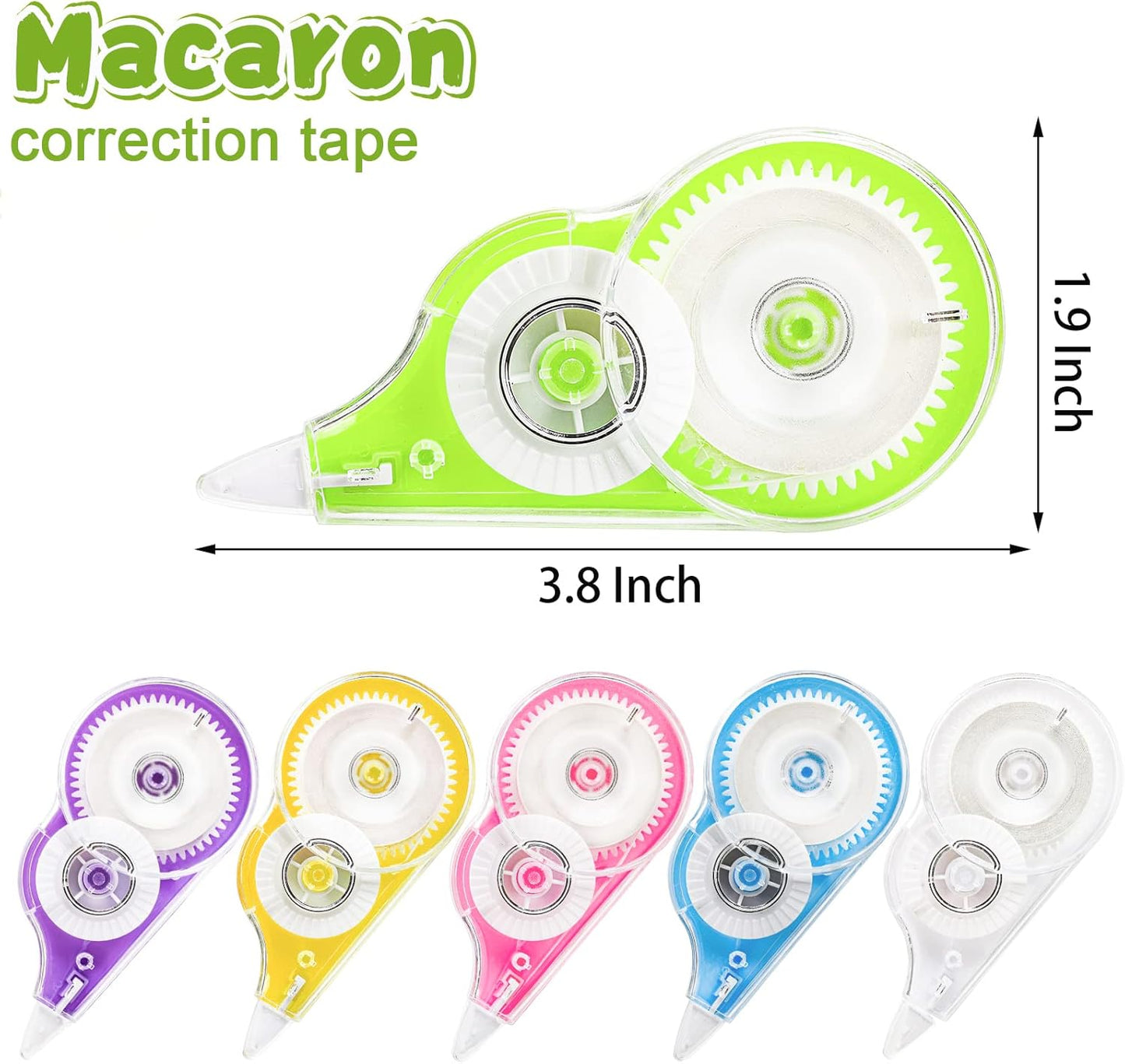 Nicunom 36 Pack White Correction Tape, 39 Feet Correction Tapes Easy To Use Applicator for Instant Corrections School Office Supplies, Colorful