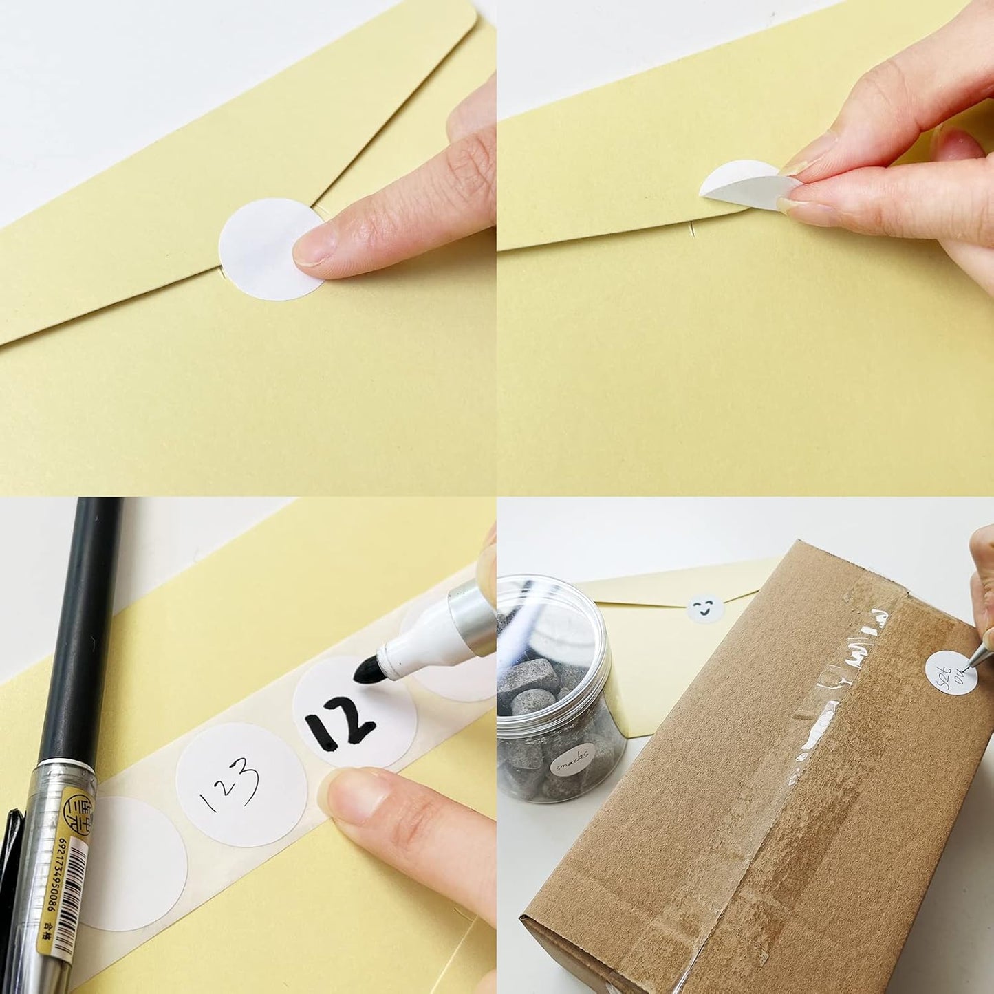 STARLIBOO White Dot Stickers, 1 inch Blank Circle Stickers, 1000Pcs White Round Price Sticker, Writable for Office, Garage Sale,Yard Sale (2Rolls)