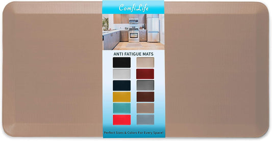 ComfiLife Anti Fatigue Floor Mat – 3/4 Inch Thick Kitchen Mats for Floor, Standing Desk Mat, Kitchen Rug – Comfort at Home, Office – Durable – Stain Resistant – Non-Slip Bottom (20" x 39", Beige)