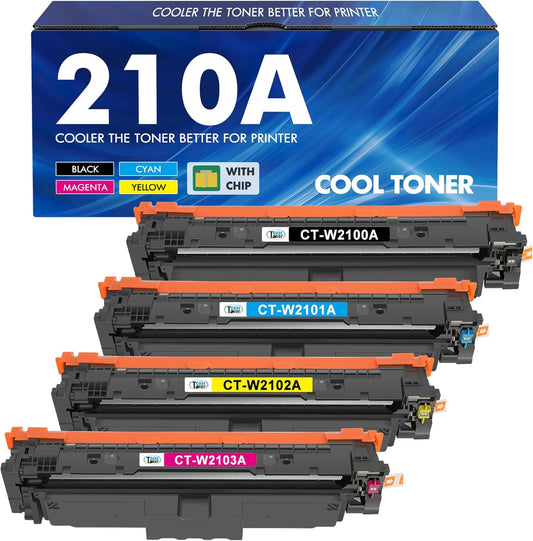 210A Toner Cartridges 4 Pack 210X 4301fdw Compatible for HP 210A 210 Toner Cartridges Replacement for HP Color Laserjet Pro MFP 4301fdn Pro 4201dw 4201dn W2100X W2100A Series Printer Ink (with Chip)