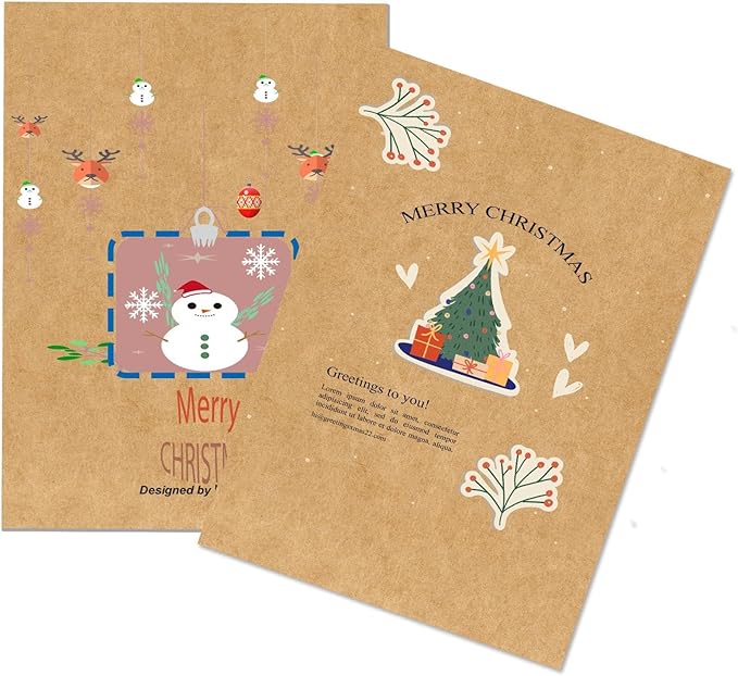 5x7 Blank Kraft Cardstock Paper (Set of 50) Thick Paper - 80lb Flat Cards Stock Printer Paper for Make Your Own DIY Invitations, Note, Greeting, Table Cards - Writing, Stamping, Painting, Drawing