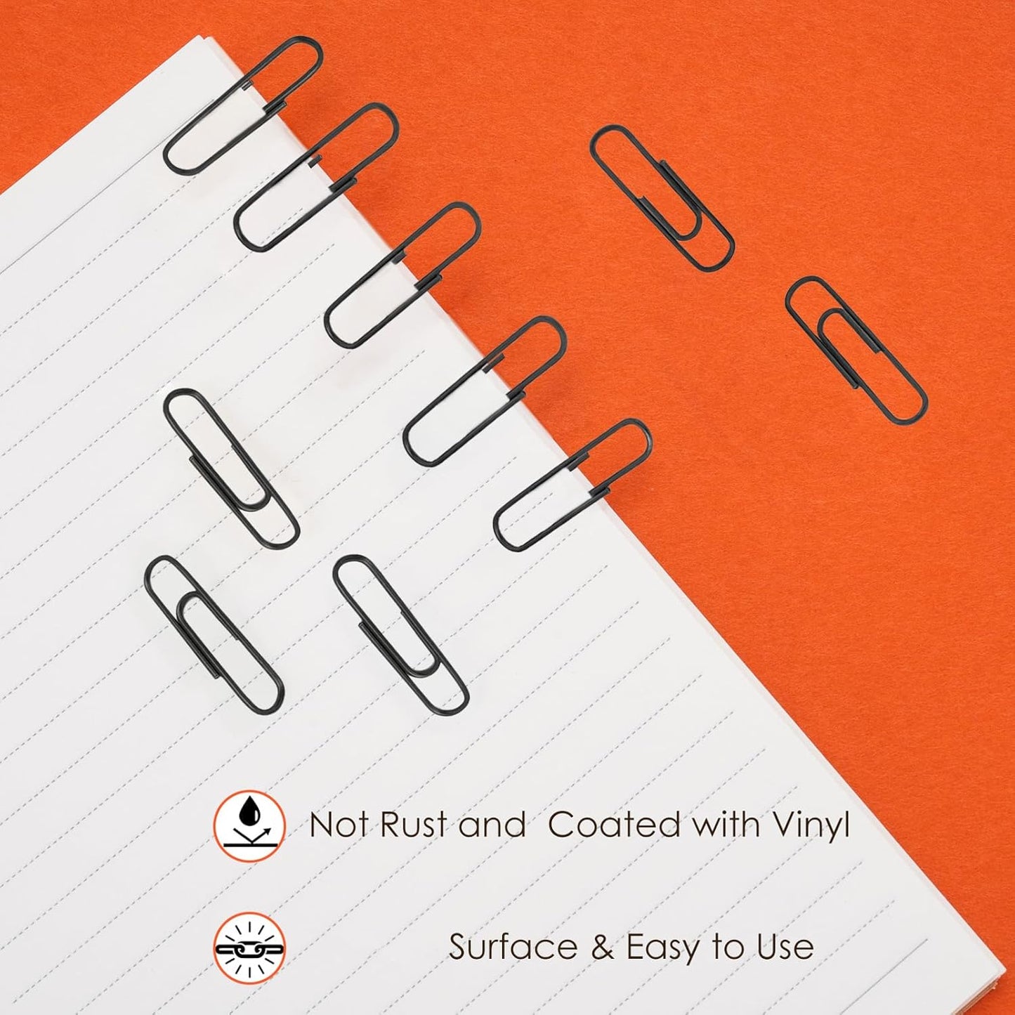 Black Paperclips Office Supplies Set Small Medium Large Paper Clips and Binder Clips Assorted Sizes for Home, School and Office Supplies